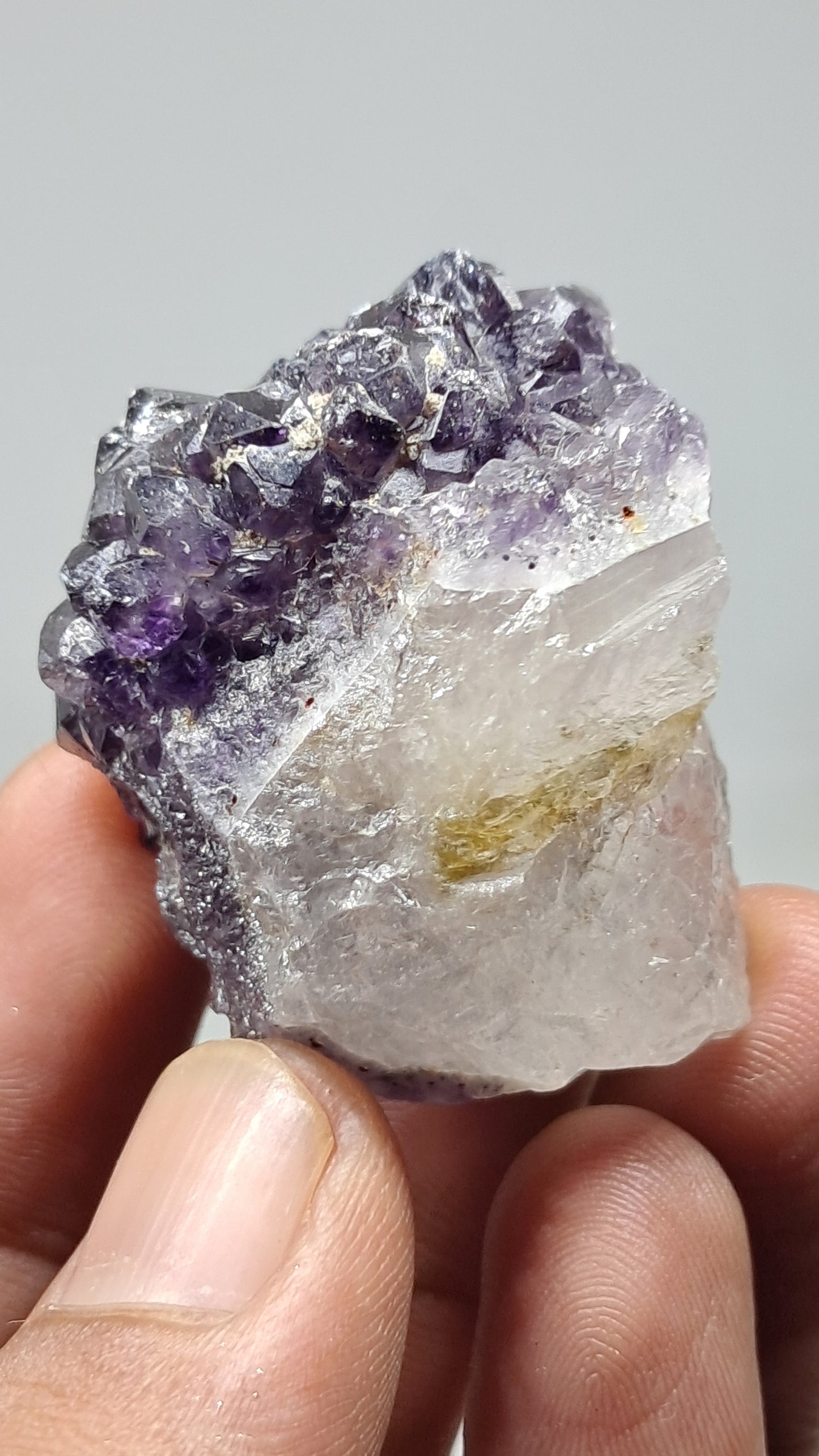 Amatista Elestial Morada Profunda | Inclusiones de Hematita Goethita Rutilo | Cristal Natural | Muestra Mineral #KA197
