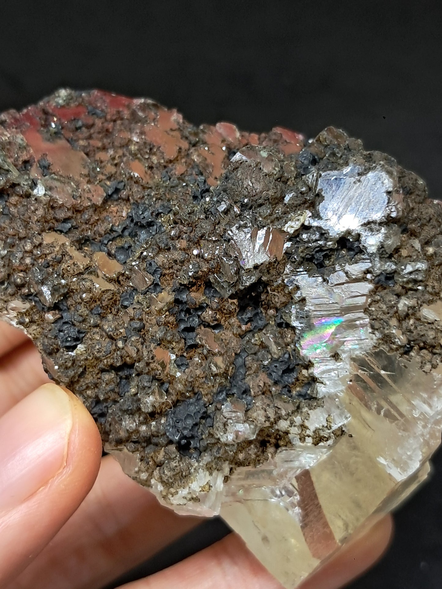 Calcita de frambuesa mohosa *Hallazgo raro* (Madhya Pradesh) Cristal natural | Piedra en bruto | Muestra mineral #CA37