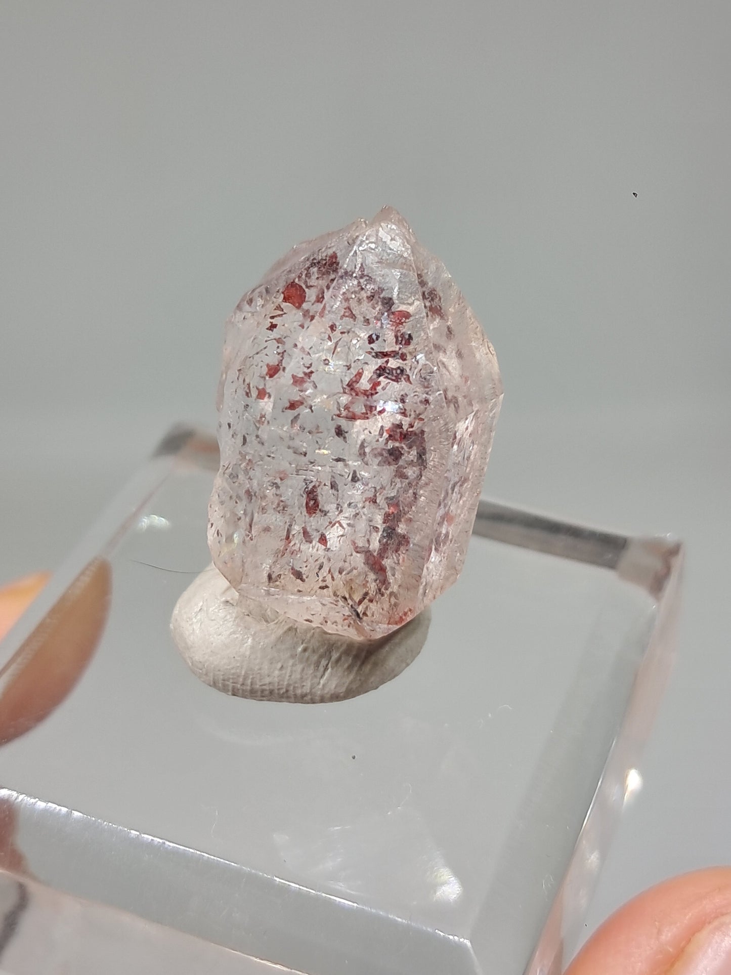 Hematite Included Quartz (Karur) Natural Crystal Point | Mineral Specimen #HPQ63
