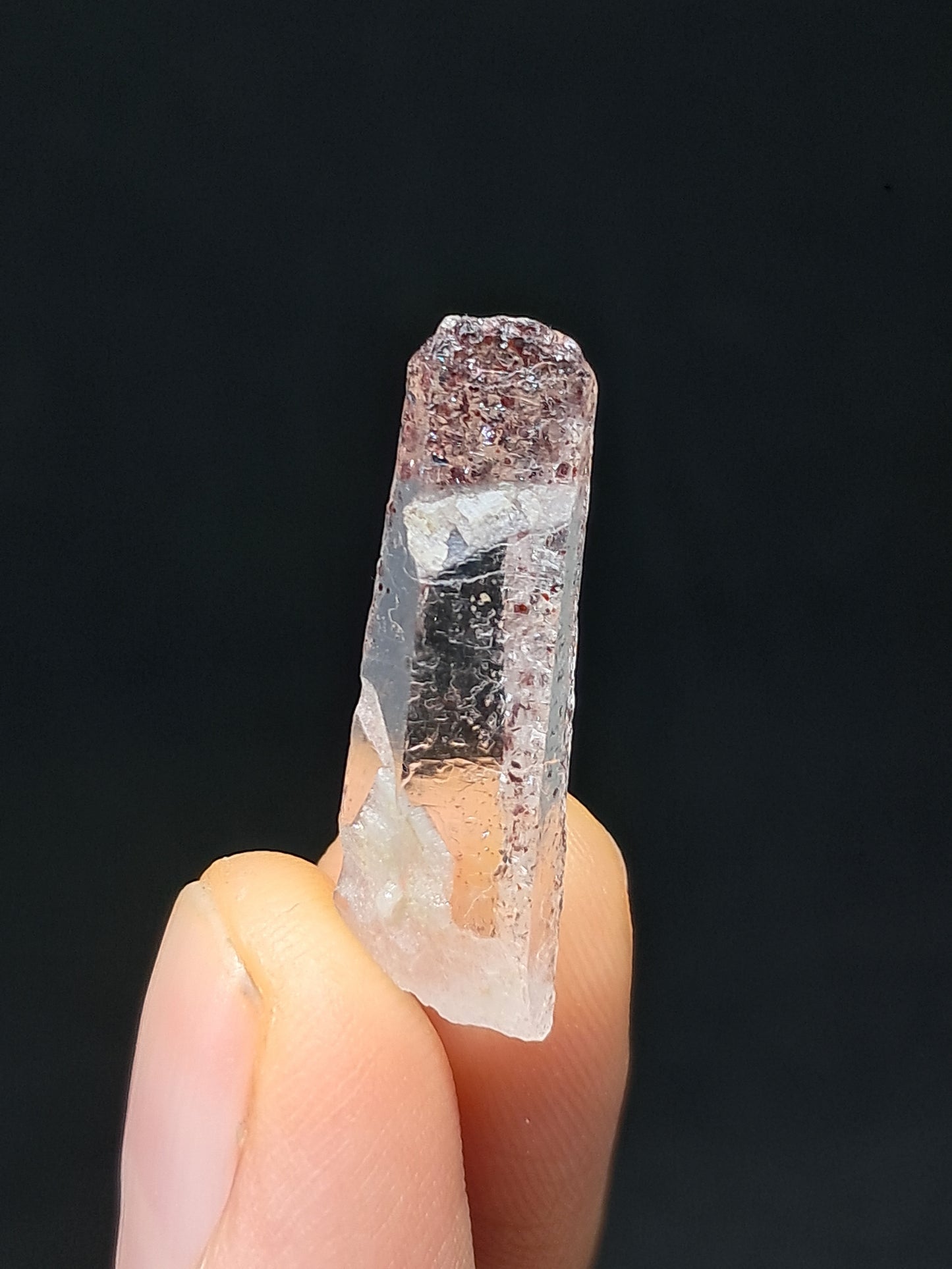 Quartz w/ Hematite Inclusions (Karur) Natural Crystal Point | Mineral Specimen #HPQ70