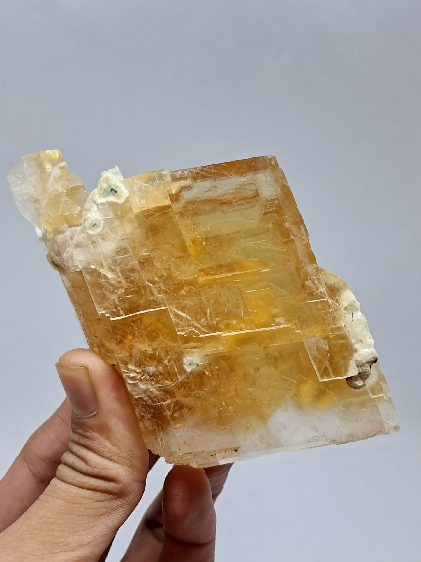 Honey Calcite w/ Okenite (India) Rough Crystal | Natural Stone | Mineral Specimen #CA15