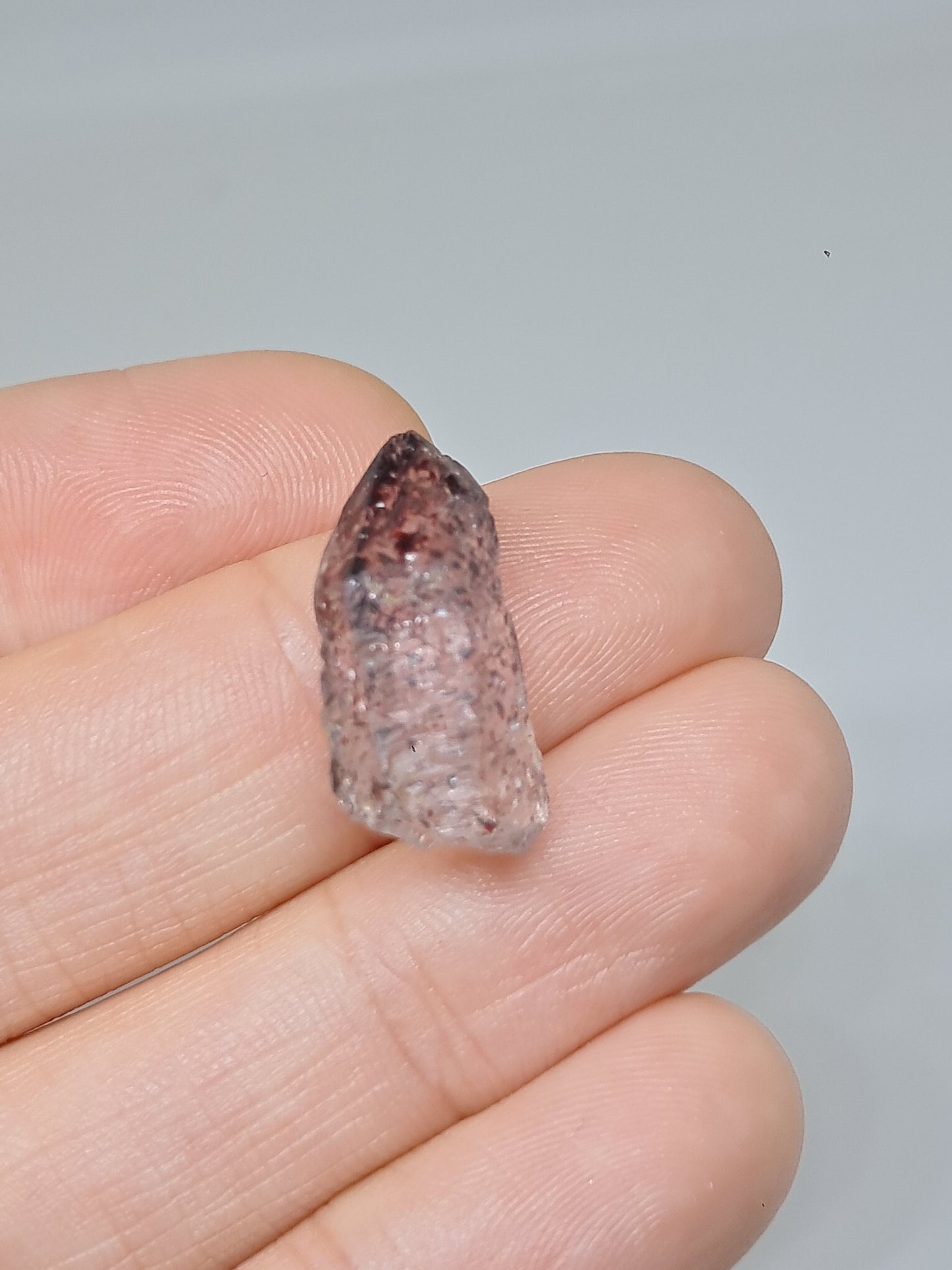 Hematite Included Quartz (Karur) Natural Crystal Point | Mineral Specimen #HPQ64