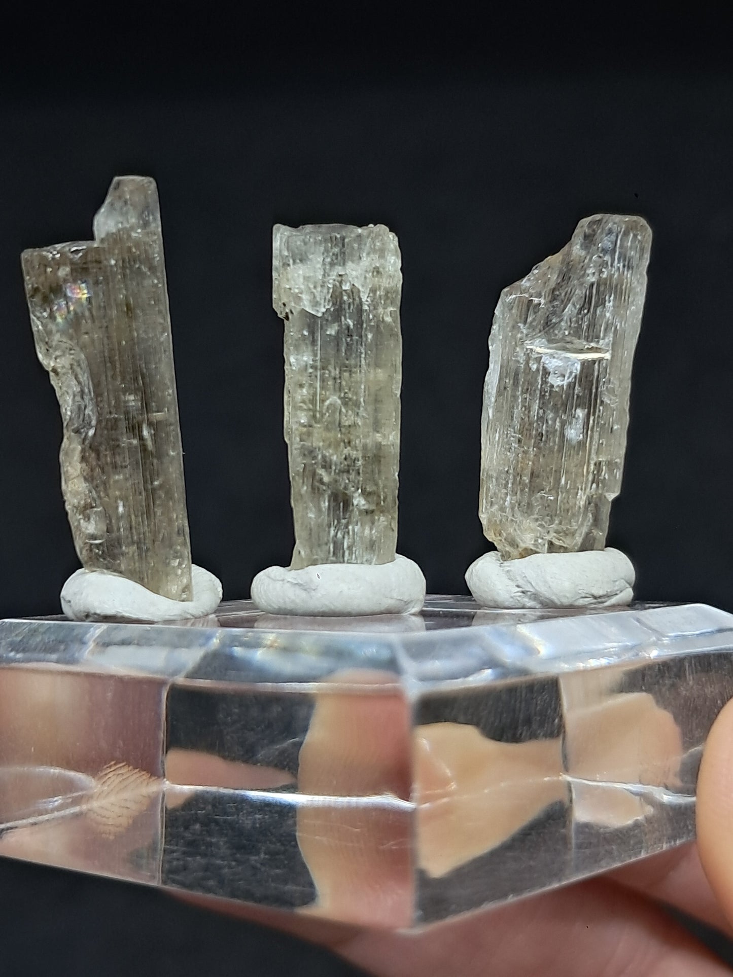 Set of 3 Fluorescent Scapolite Crystals (Karur) UV Reactive | Rough Stone | Natural Mineral Specimen #SCP24