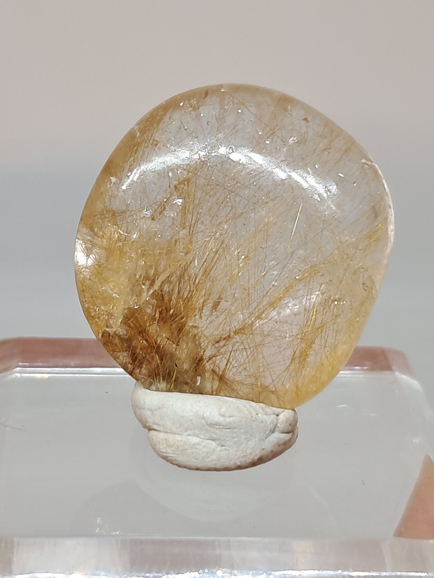 Cuarzo rutilado pulido | Piedra pulida | Cristal natural n.° RQ47