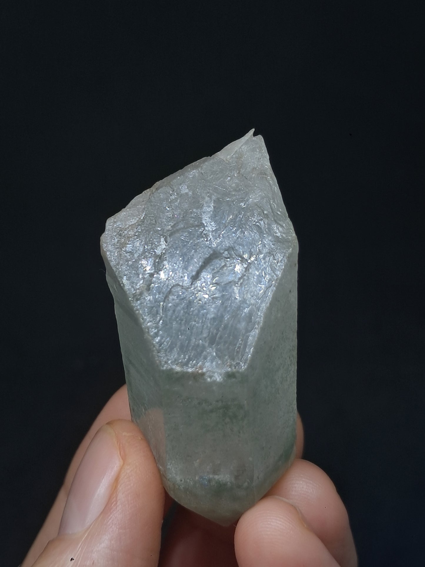 Punta Natural de Cuarzo Fantasma de Clorita (Kullu) | Cristal Chamánico de Jardín #CQ73