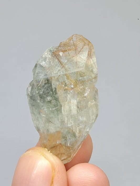 Quartz w/ Chlorite and Golden Rutile Inclusions (Kullu) Rough Stone | Natural Crystal Point | Mineral Specimen #CH46