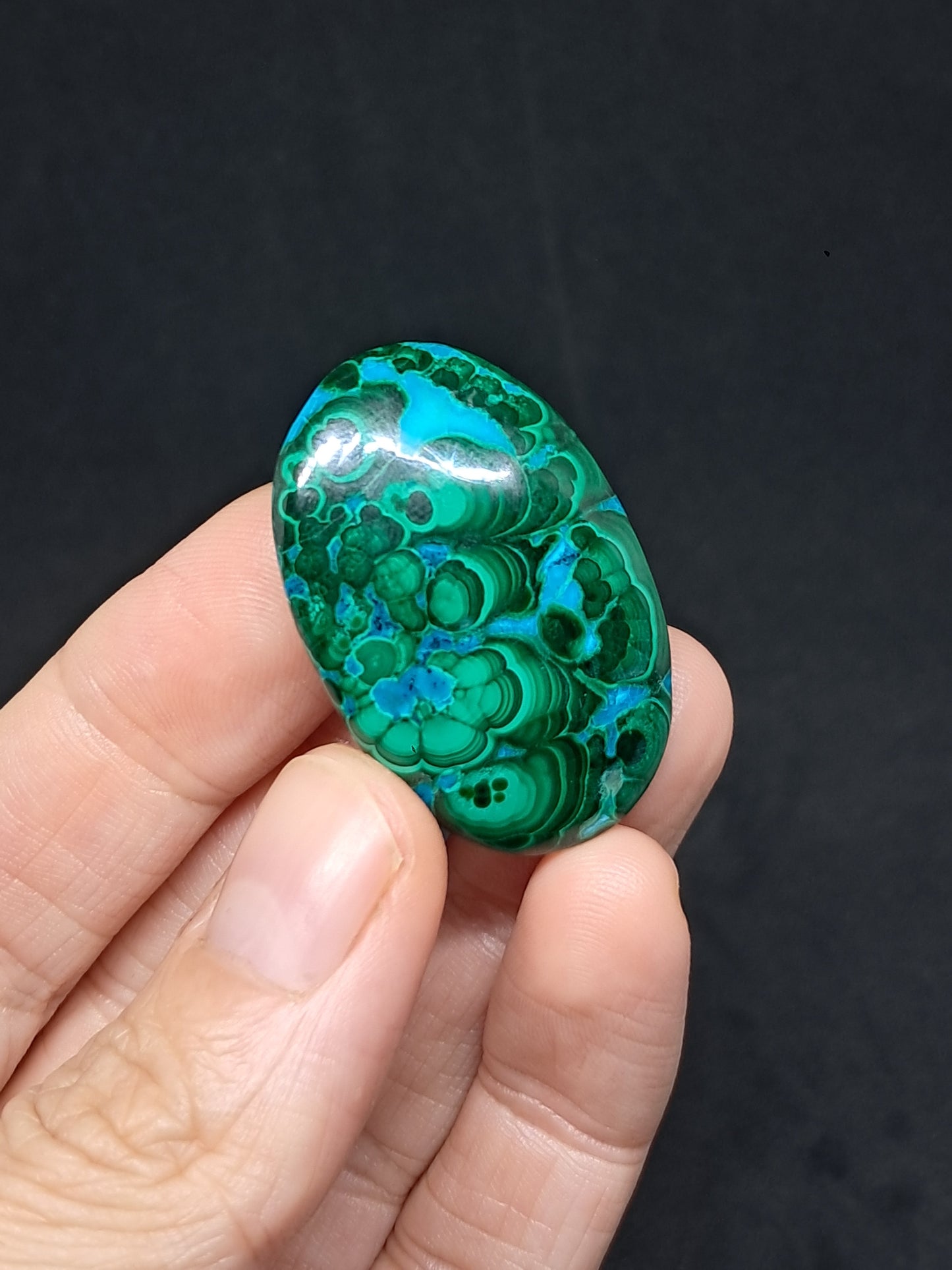 Chrysocolla Malachite Palmstone | Polished Natural Stone | Good Quality
