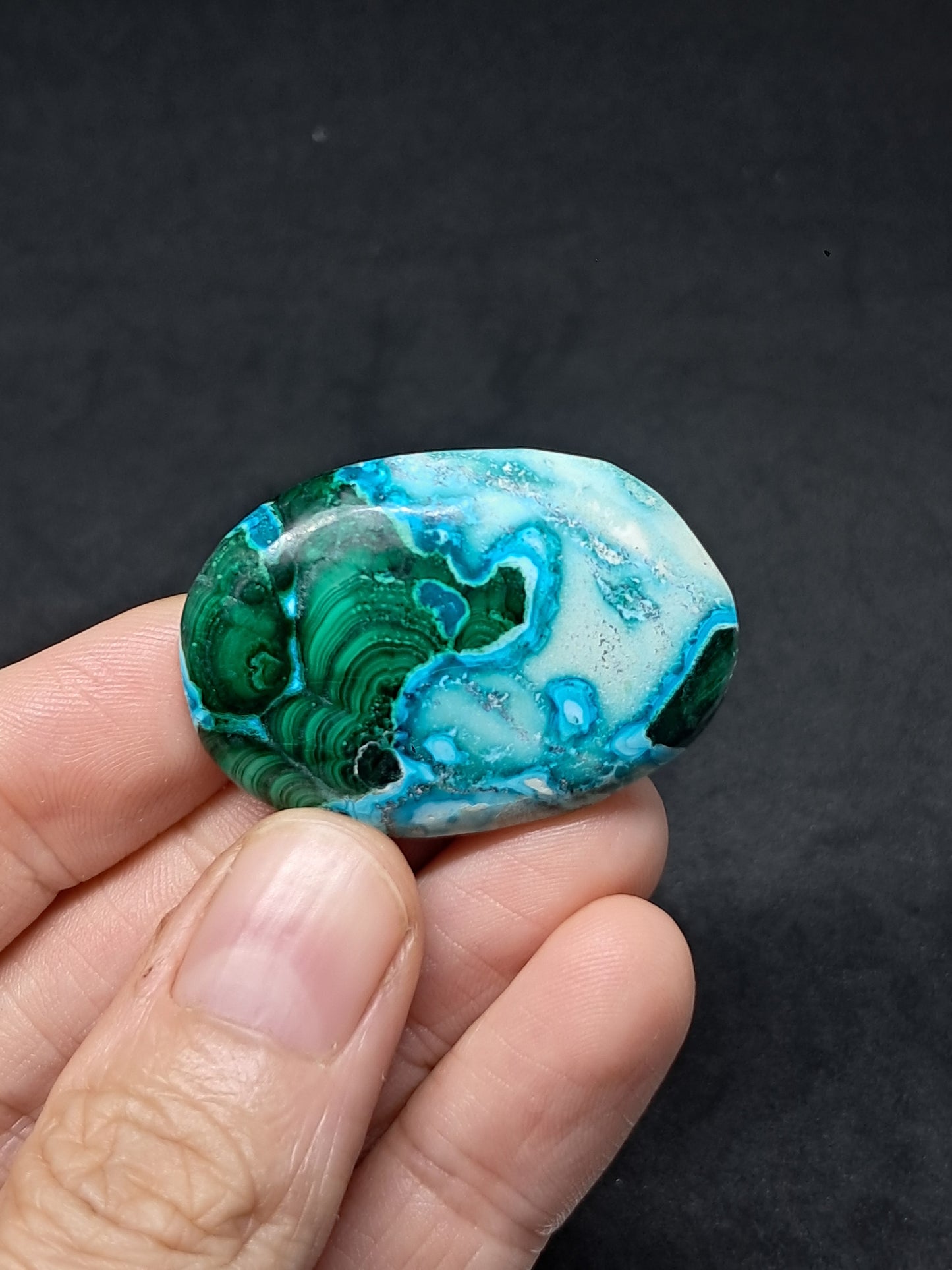Chrysocolla Malachite Palmstone | Polished Natural Stone | Good Quality