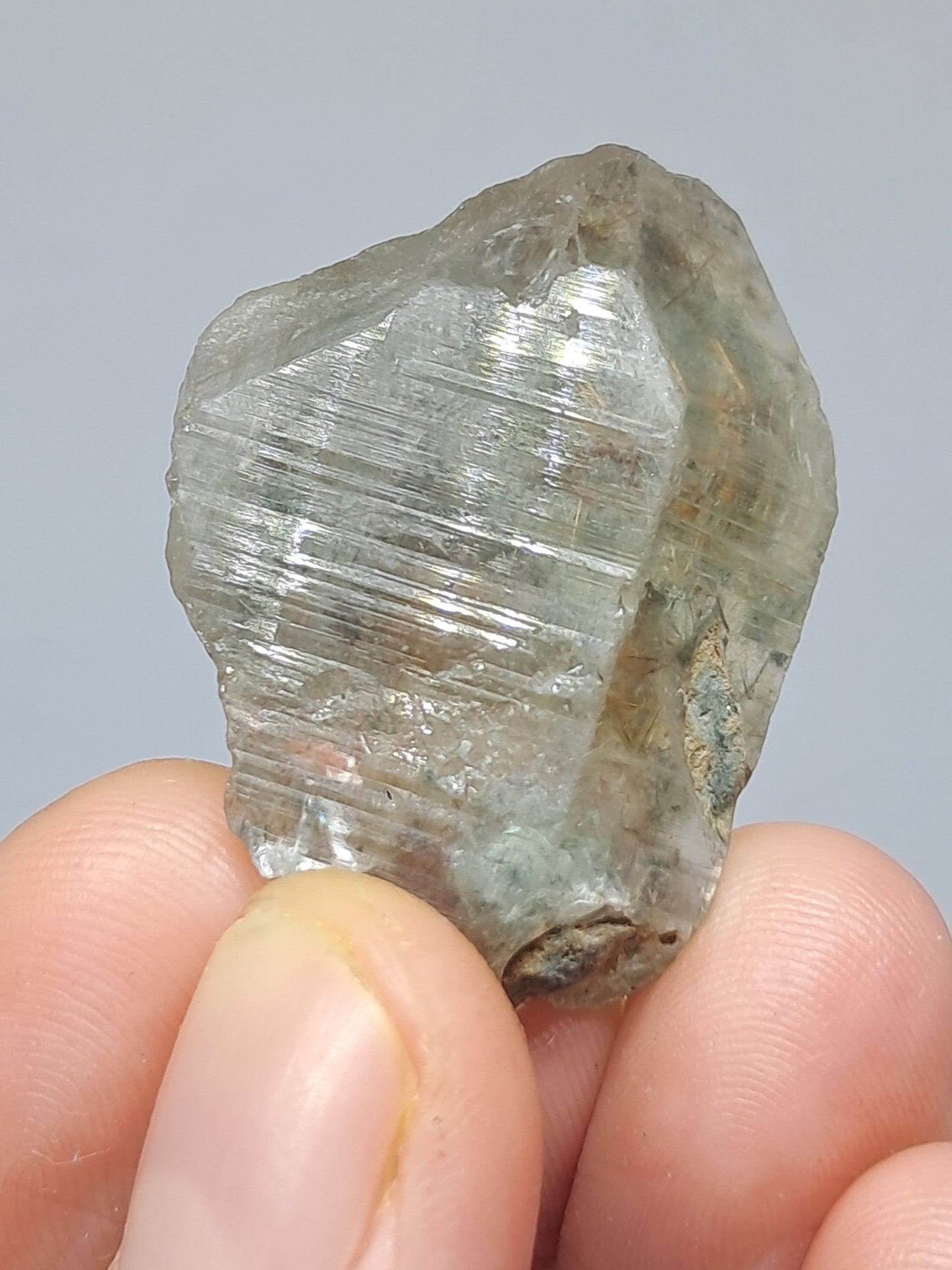 Quartz w/ Chlorite and Golden Rutile Inclusions (Kullu) Rough Stone | Natural Crystal Point | Mineral Specimen #CH44