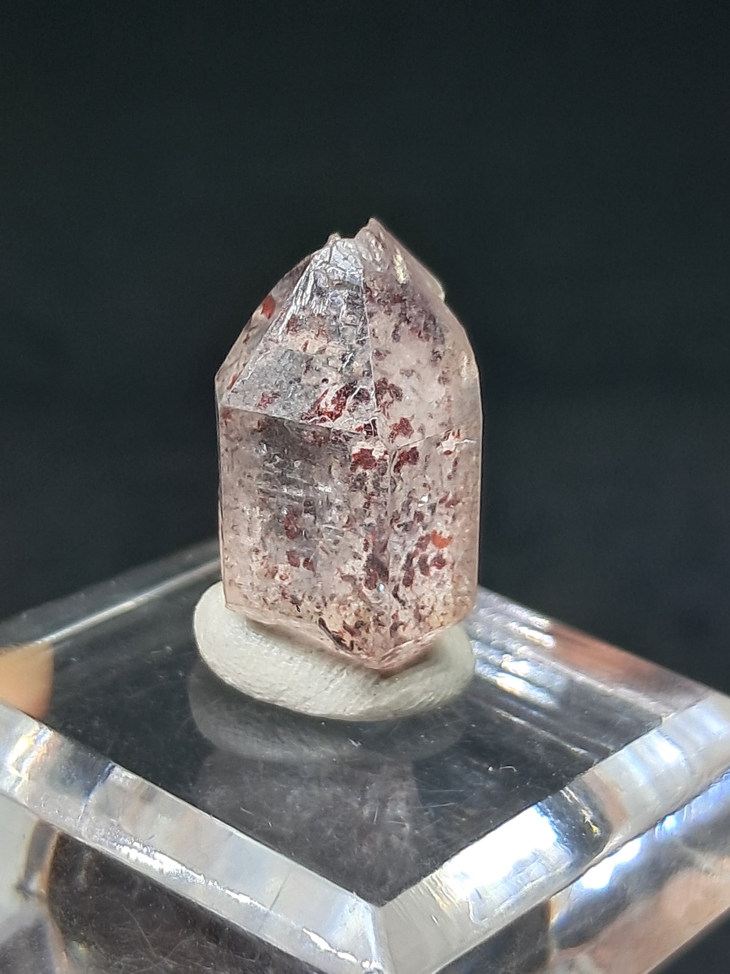 Hematite Included Quartz (Karur) Natural Crystal Point | Mineral Specimen #HPQ63