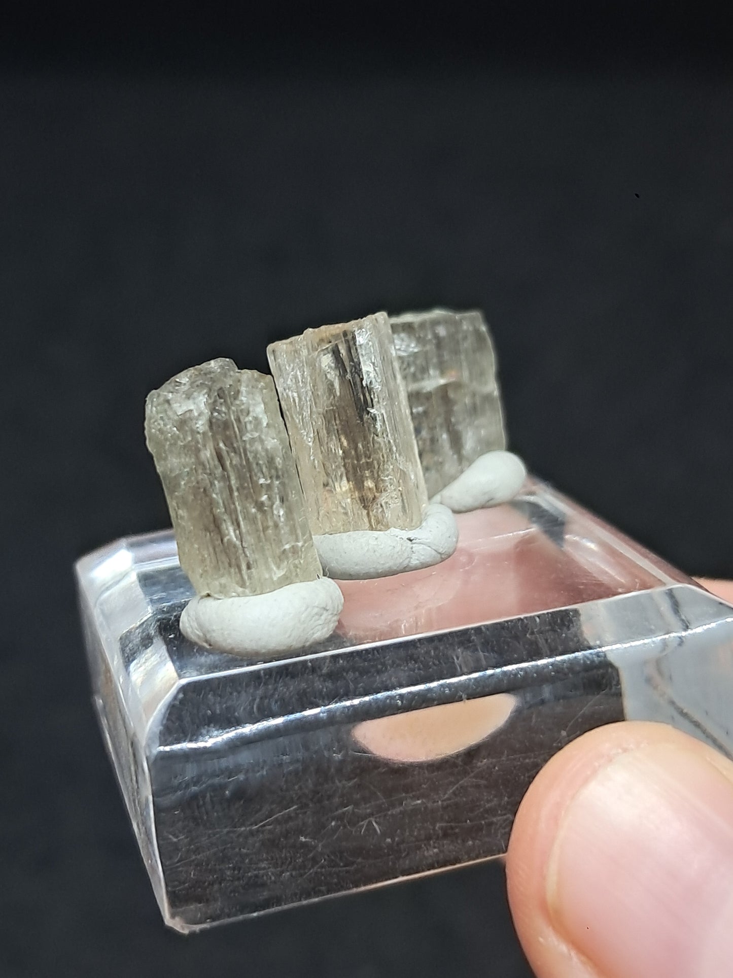 Set of 3 Fluorescent Scapolite Crystals (Karur) UV Reactive | Rough Stone | Natural Mineral Specimen #SCP23