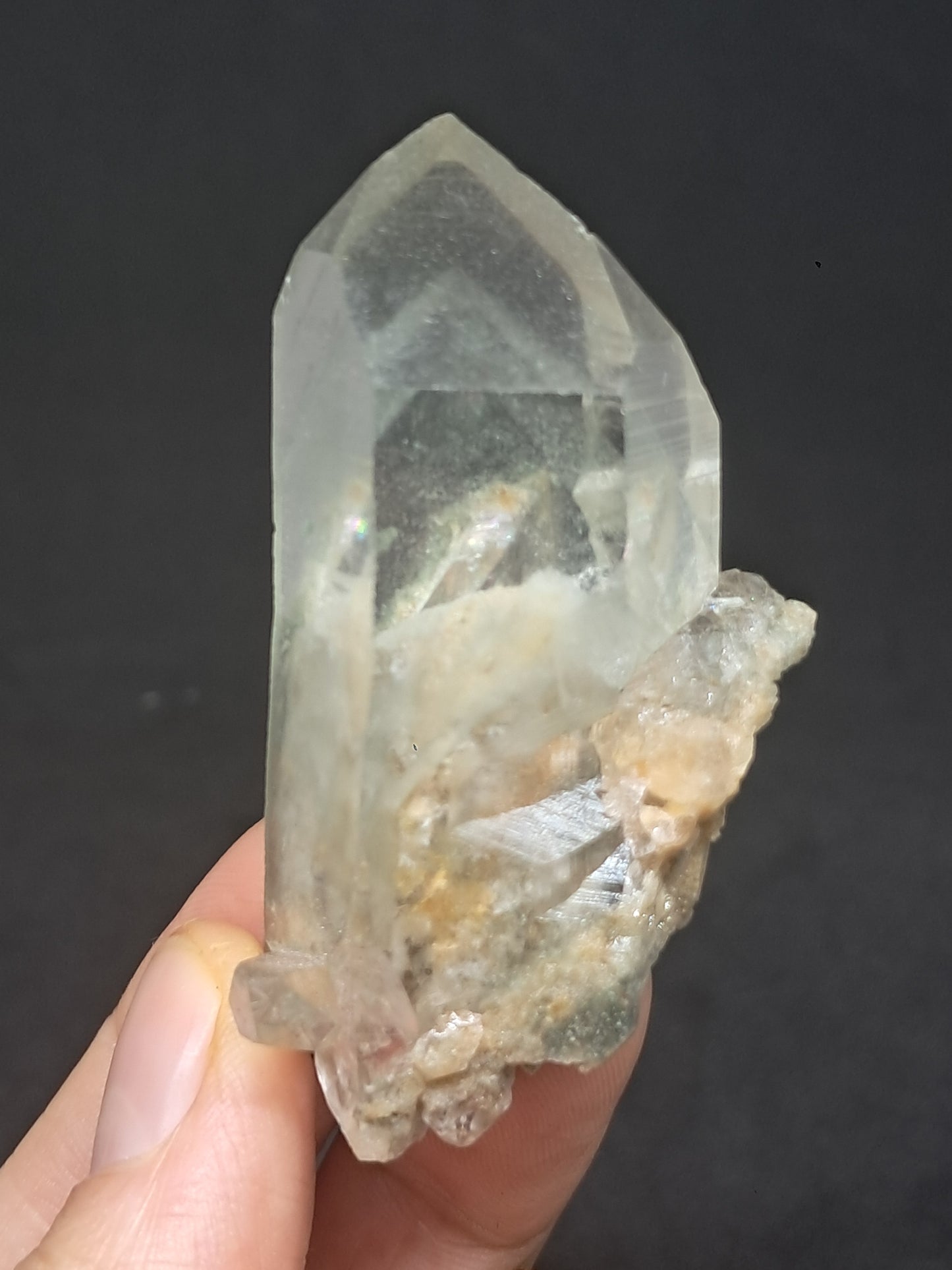 Punta natural de cuarzo fantasma de clorita (Kullu) | Cristal chamánico de jardín #CQ71