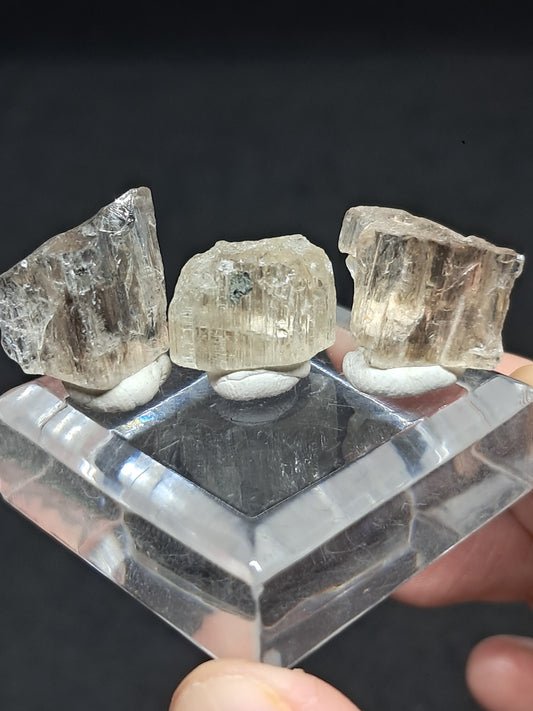 Set of 3 Fluorescent Scapolite Crystals (Karur) UV Reactive | Rough Stone | Natural Mineral Specimen #SCP25