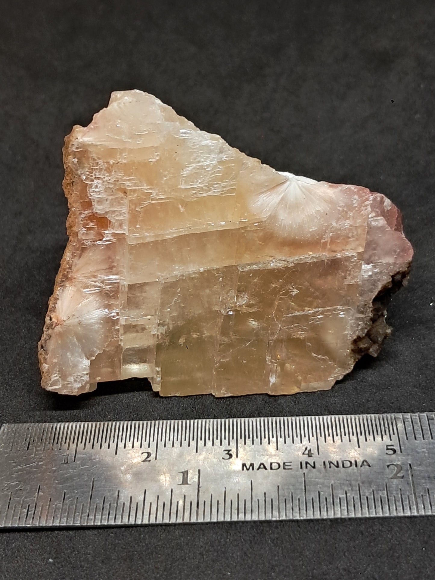Calcita rojiza/rosa con mesolita *Hallazgo raro* (Pithampur) Cristal natural | Piedra en bruto | Espécimen mineral #CA34