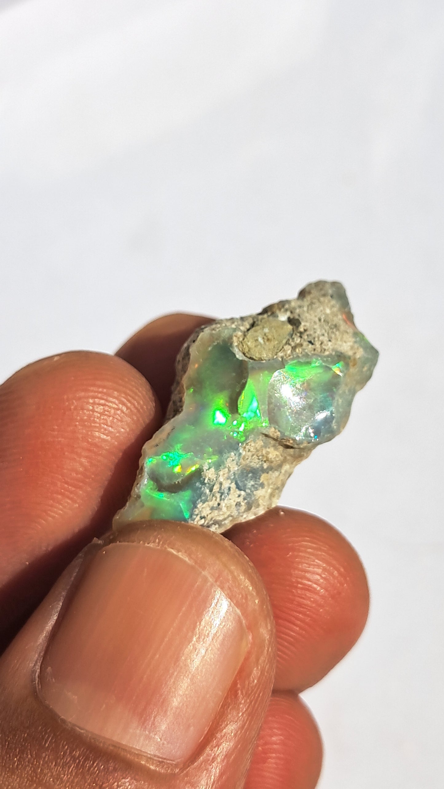 Natural Ethiopian Opal Rough | White Hydrophane Opal with Bright Play of Color #OP14