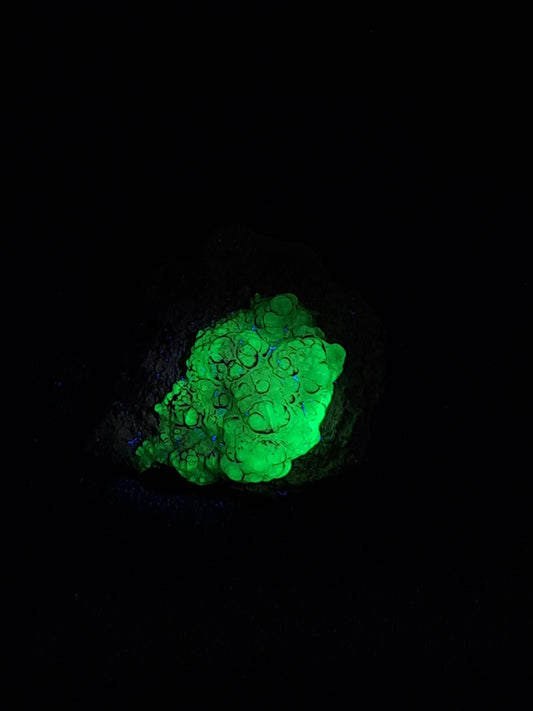 Hyalite Opal on Matrix (Mexico) Rough Crystal Stone | UV-Reactive Mineral Specimen #OH20