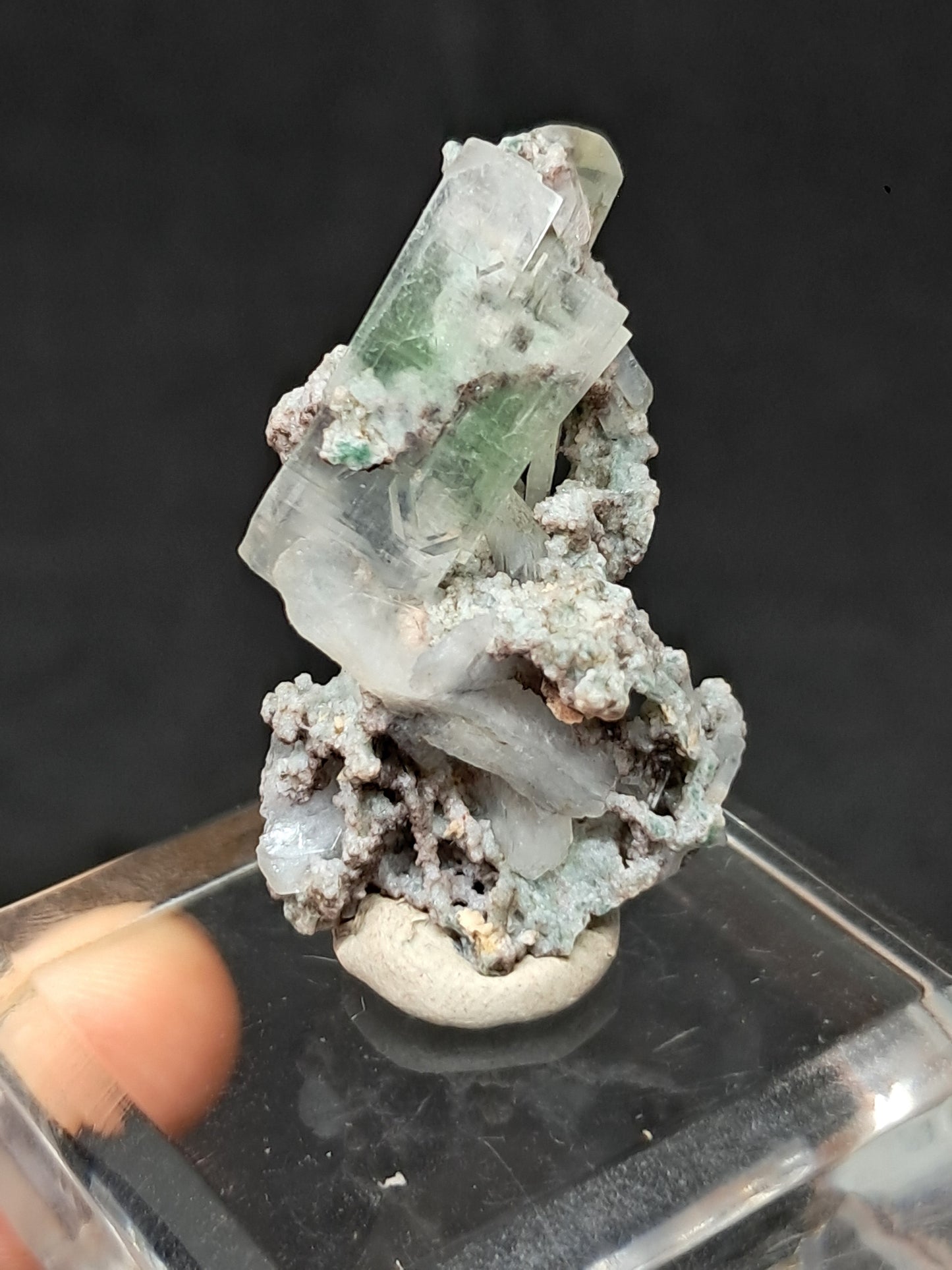 Green Apophyllite w/ Stilbite (Fluorapophyllite) (Ajanta) Natural Crystal | Mineral Specimen #GA42