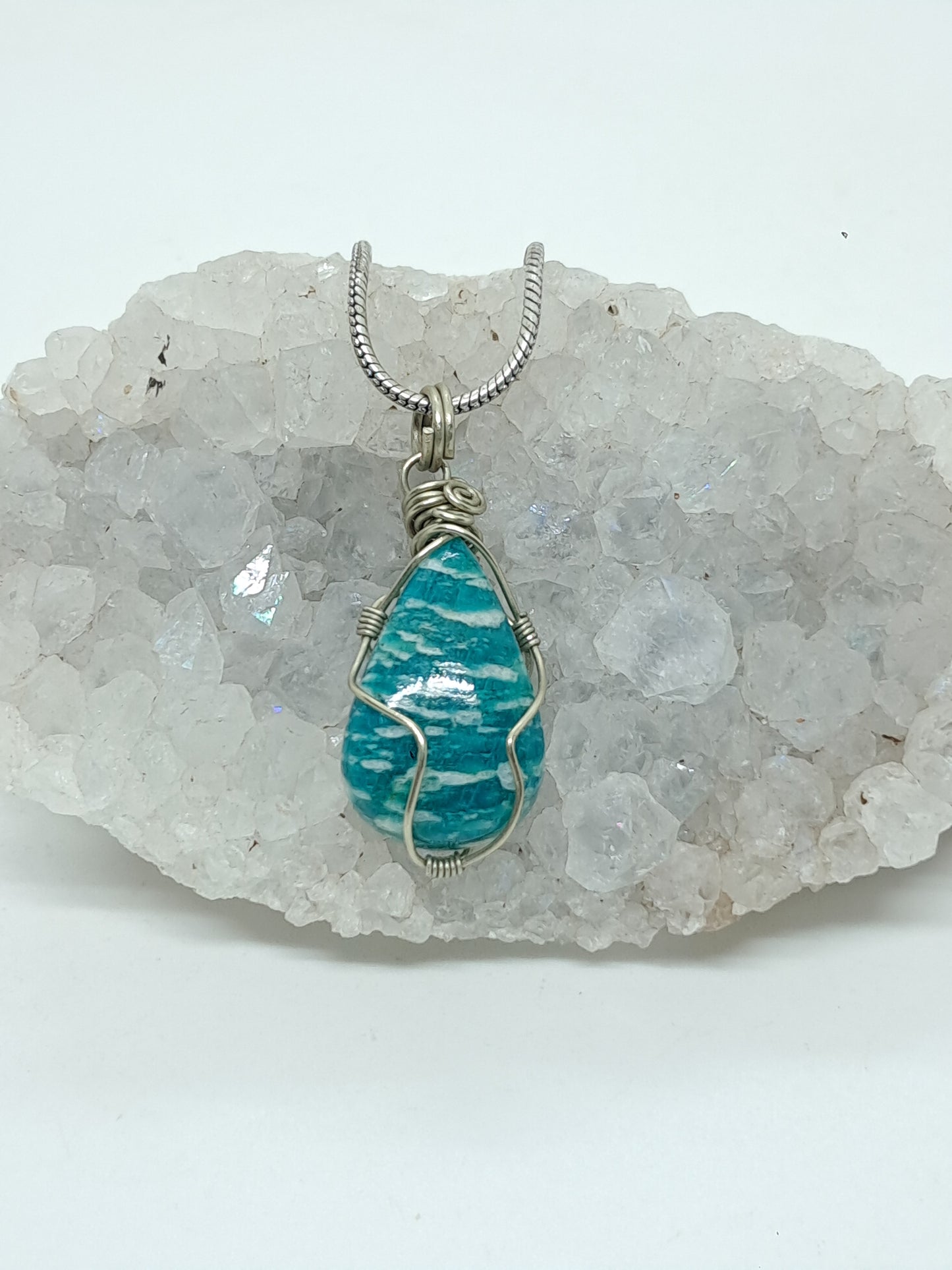 Amazonite Pendant | Handcrafted Jewelry | Unique Necklace #JL56