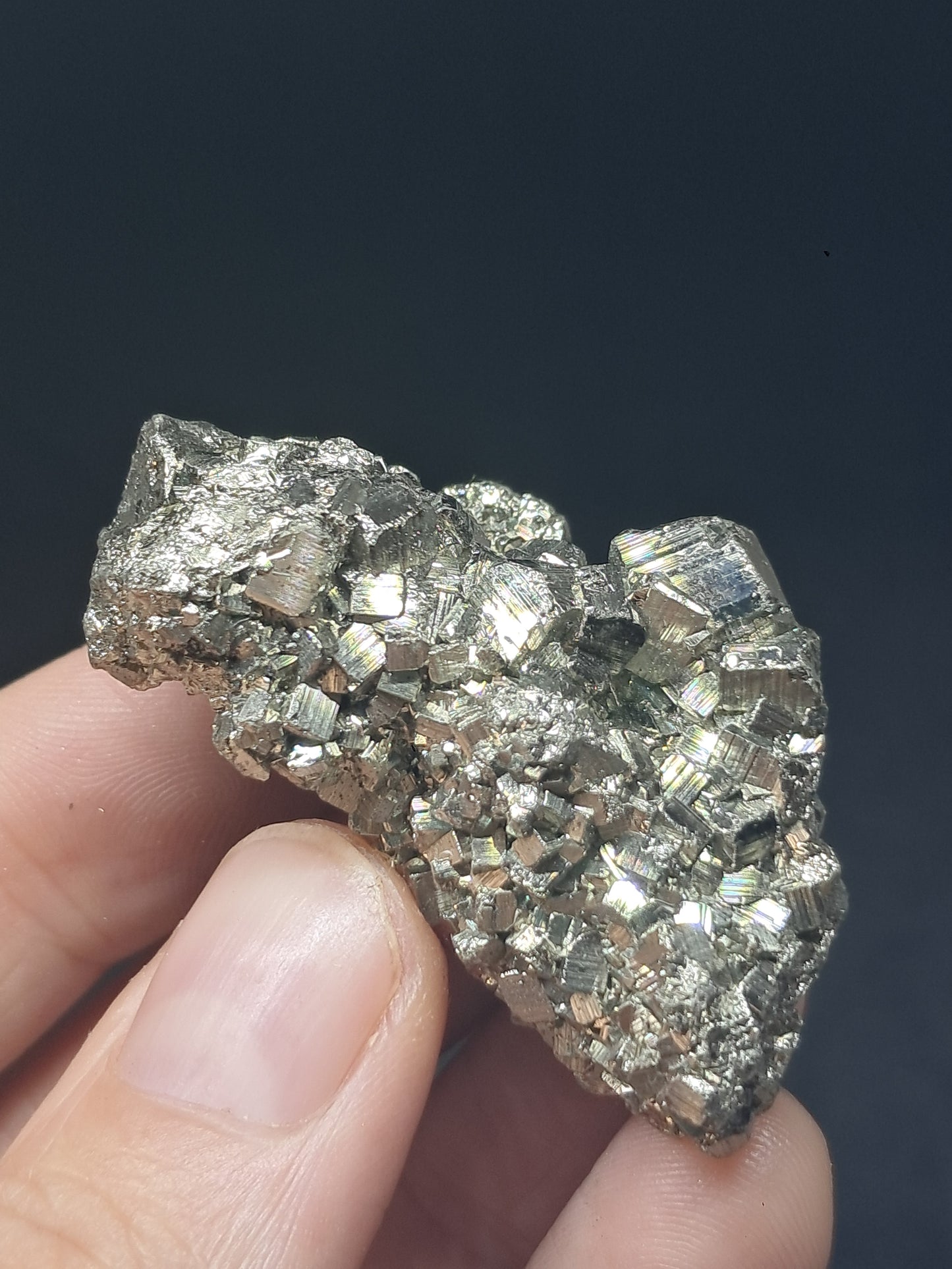 Pirita en bruto (Perú) en racimo natural | Espécimen mineral | Rocas y Cristales #PR26