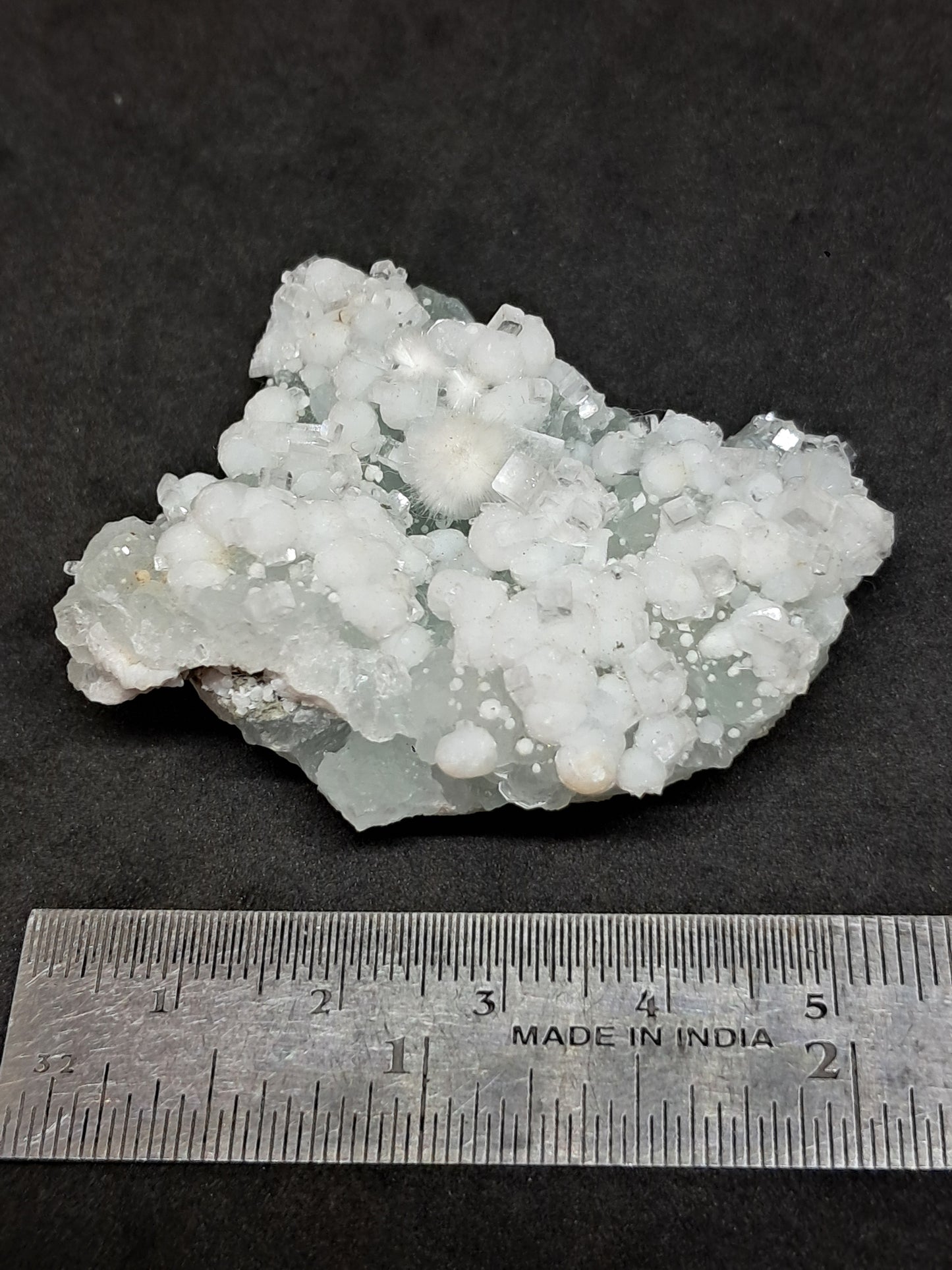 Okenite w/ Gyrolite and Apophyllite Cluster on Prehenite Matrix (Mumbai) Mineral Specimen | Collector Grade | Natural Crystal #OK46
