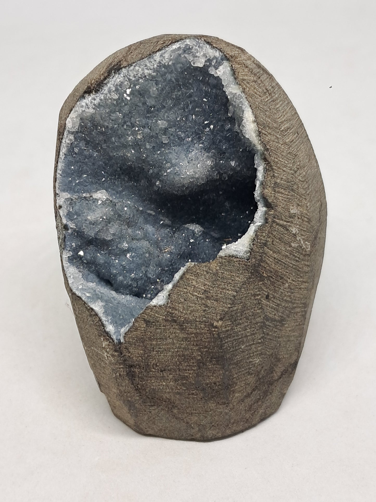 Grey / Blue Chalcedony in Basalt Geode (Nashik) | Natural Crystal | Rare Mineral #BC12