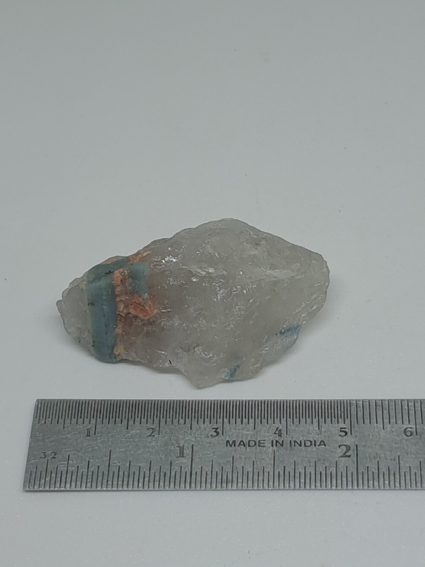 Aquamarine on Quartz (Karur) Rough Natural Crystal | Mineral Specimen #AQM45