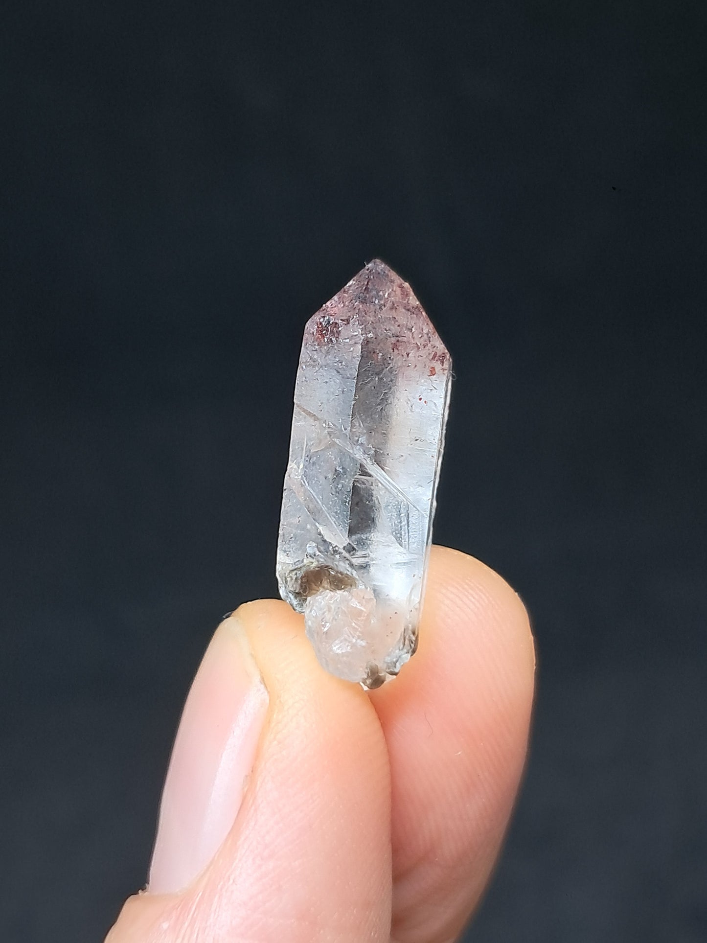 Quartz w/ Hematite Inclusions (Karur) Natural Crystal Point | Mineral Specimen #HPQ69
