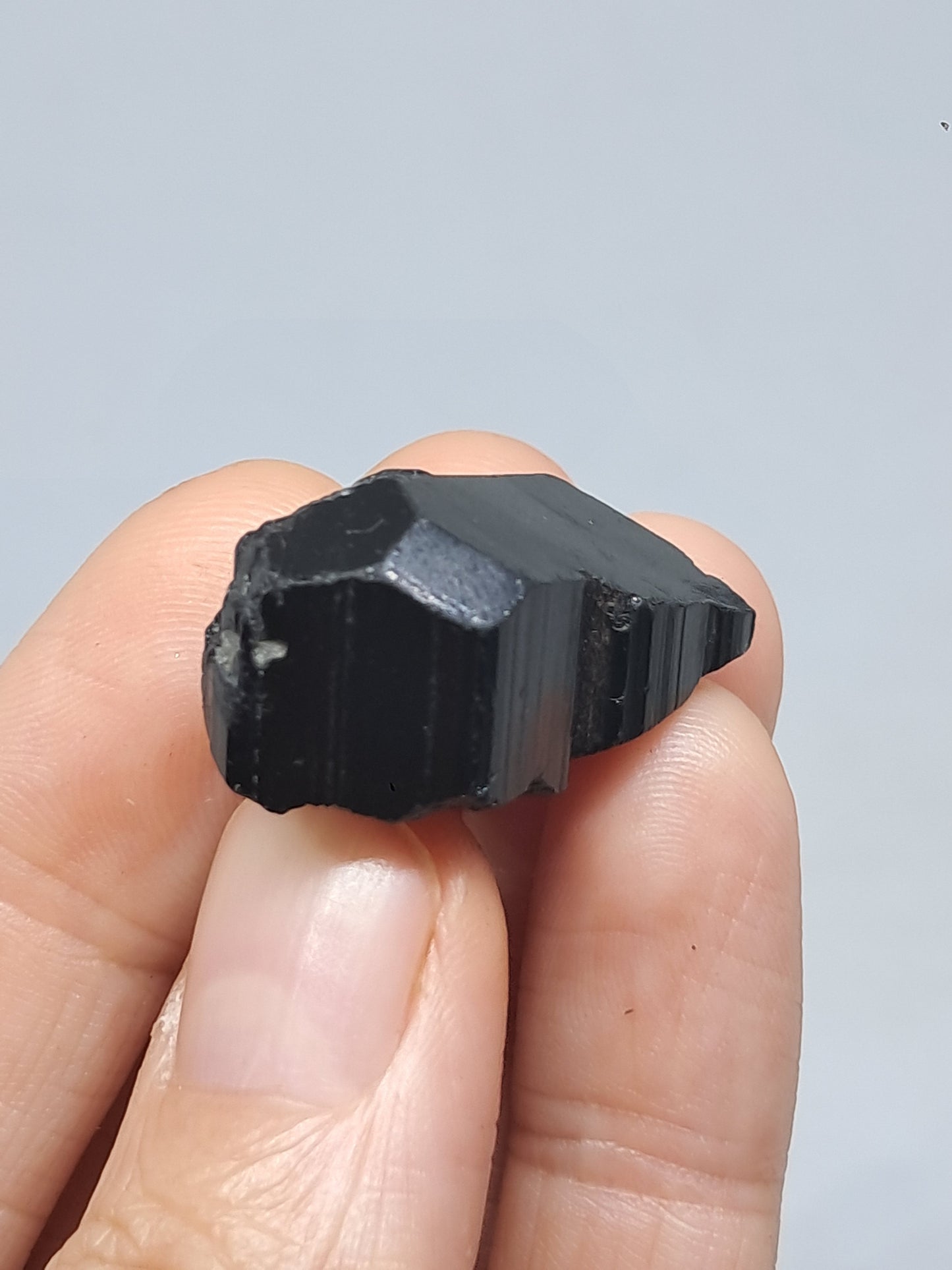Black Tourmaline Crystal (Karnataka) Naturally Terminated | Natural Stone | Mineral Specimen #BT7
