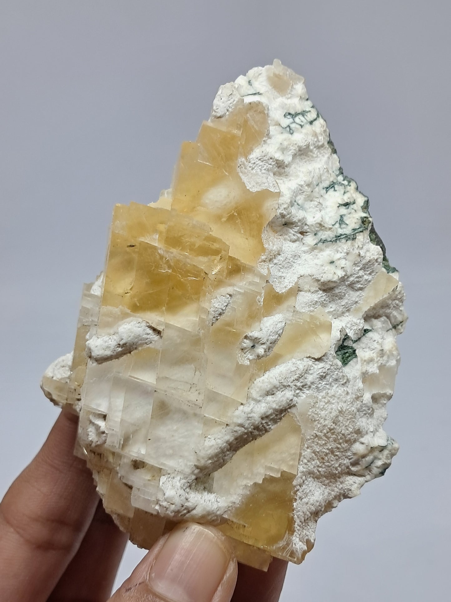 Honey Calcite w/ Okenite (India) Rough Crystal | Natural Stone | Mineral Specimen #CA17