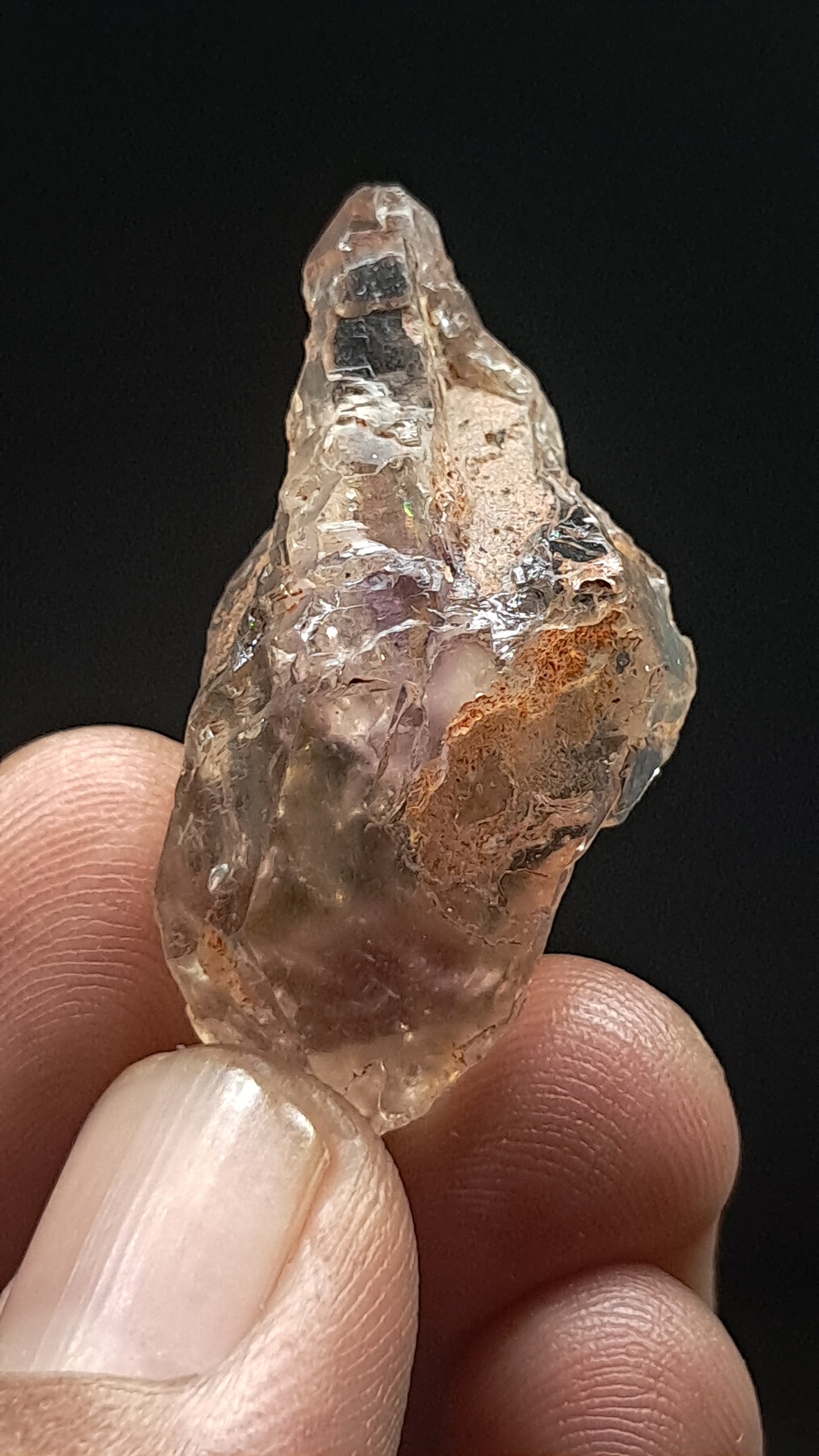 Smokey Amethyst Biterminated Scepter (Karur) Raw Natural Crystal | Mineral Specimen #EQ29