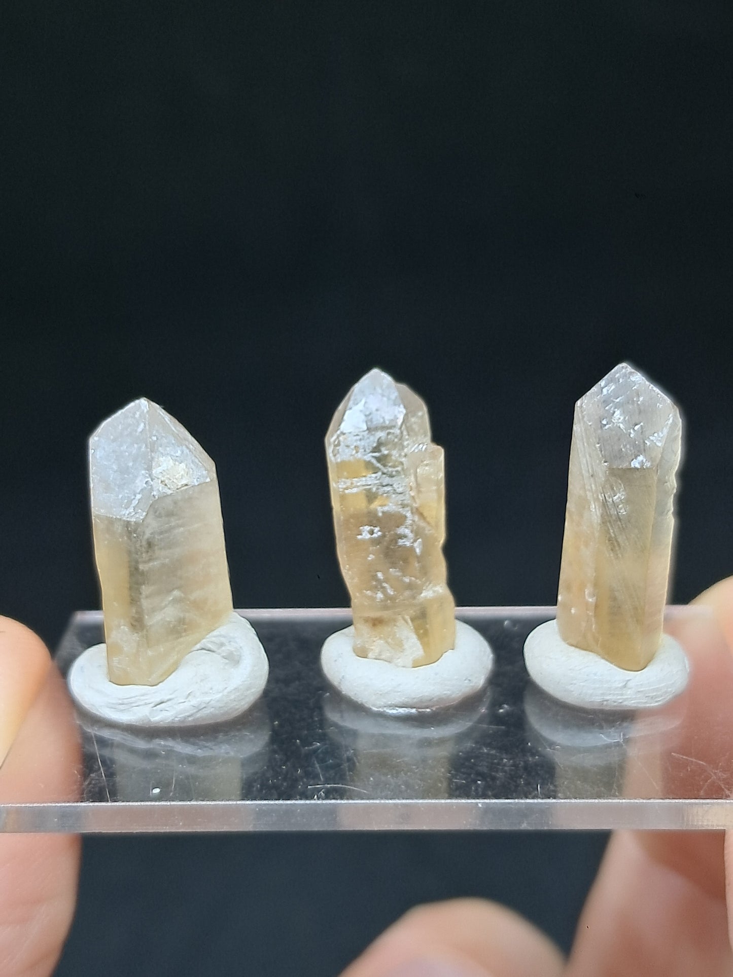 Set of 3 Natural Citrine Points (Karur) | Natural Crystal | Mineral Specimen #CTN38