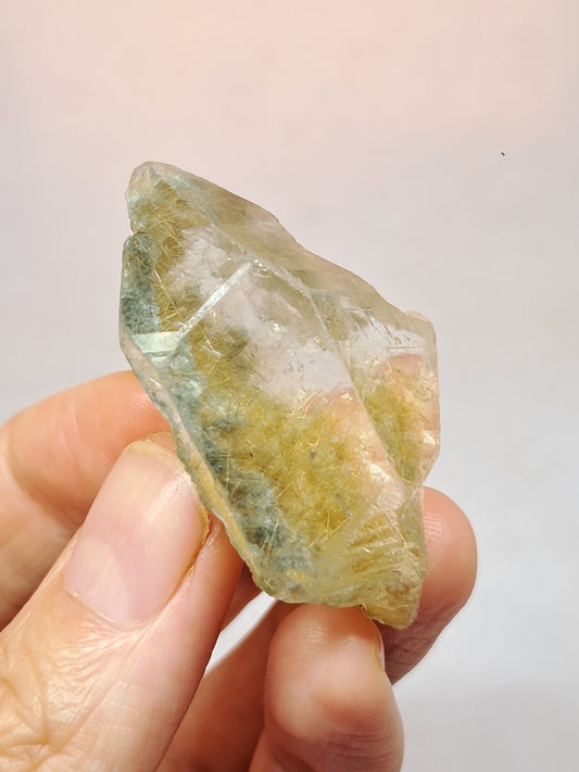 Quartz w/ Chlorite and Golden Rutile Inclusions (Himachal Pradesh) Rough Stone | Natural Crystal | Mineral Specimen #CH40