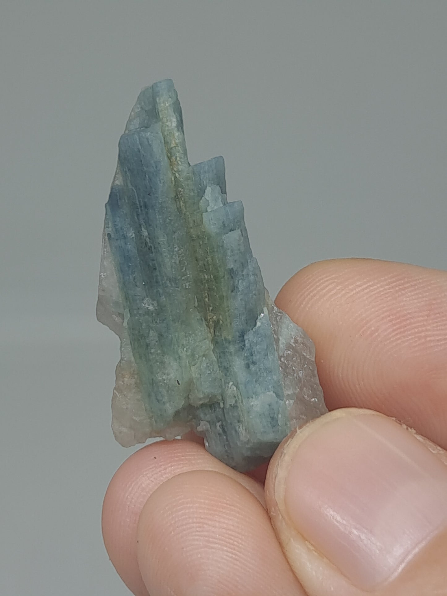 Aquamarine on Smokey Quartz (Karur) Rough Natural Crystal | Mineral Specimen #AQM47