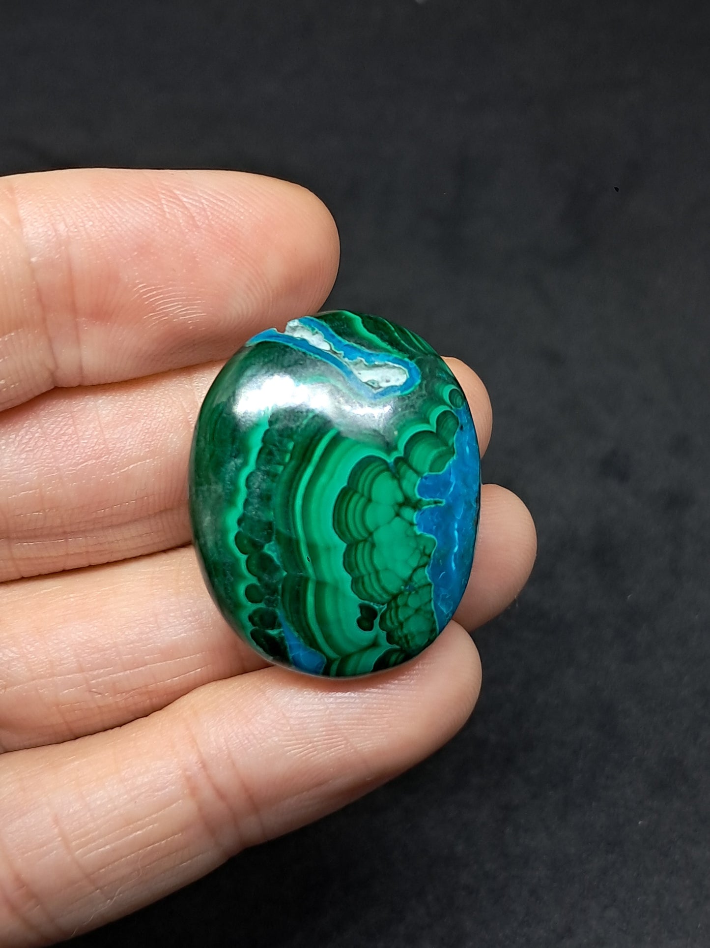 Chrysocolla Malachite Palmstone | Polished Natural Stone | Good Quality