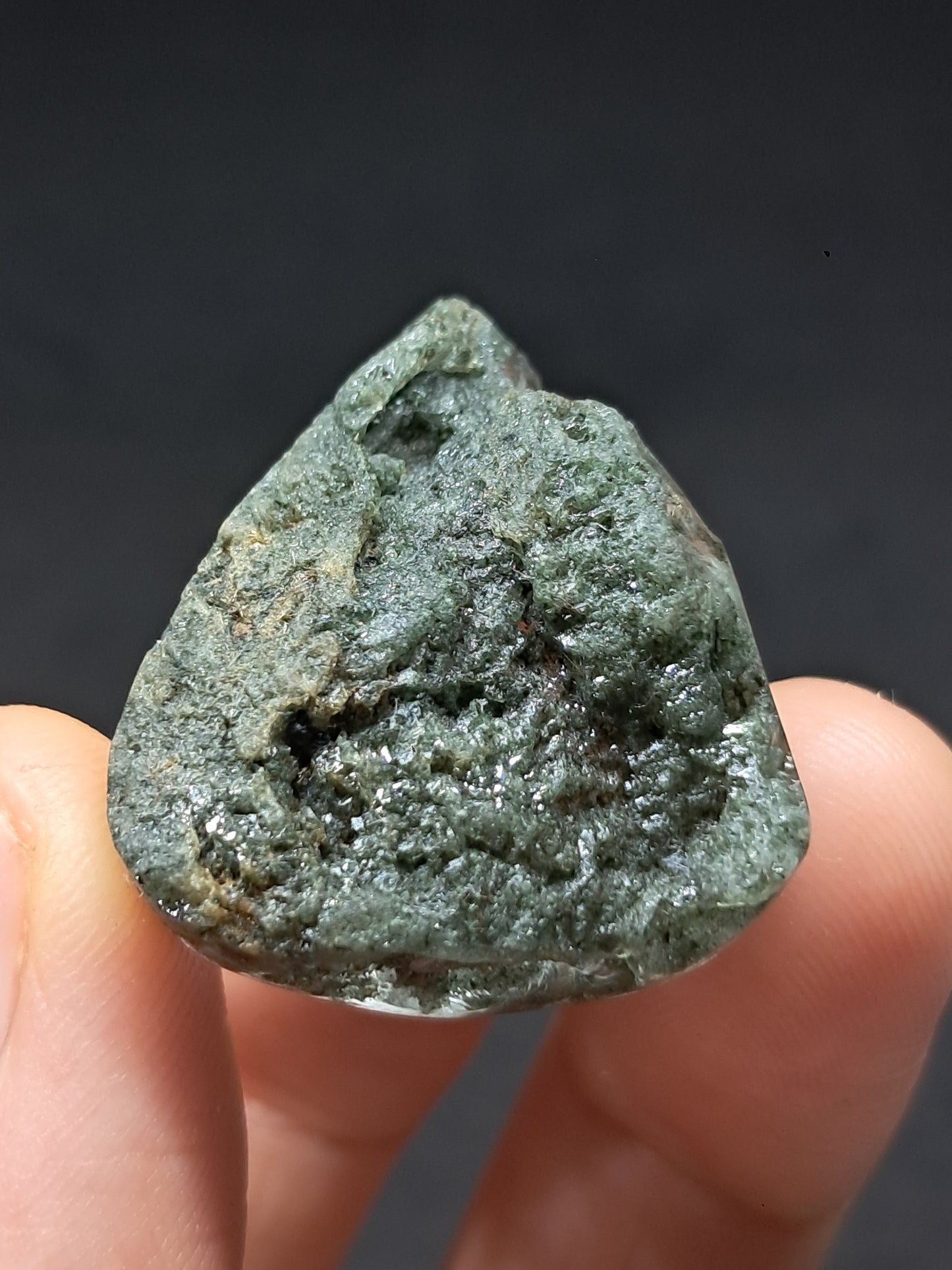 Chlorite Quartz w/ Rutile (Kullu) Half Rough Half Polished | Natural Stone | Cabochon #CH50