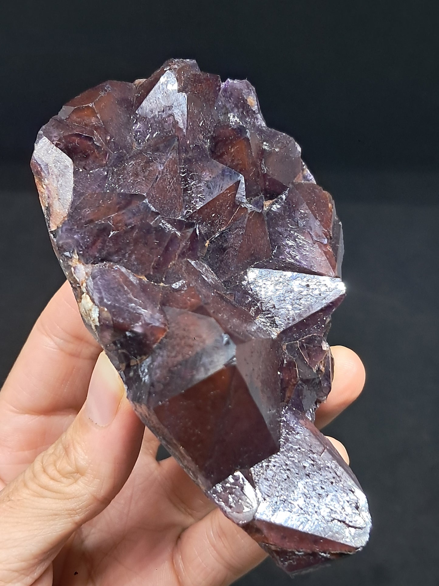 Amethyst Cluster w/ Hematite Inclusions & Record Keepers (Madhya Pradesh) | Mineral Specimen | Natural Stone #AM9