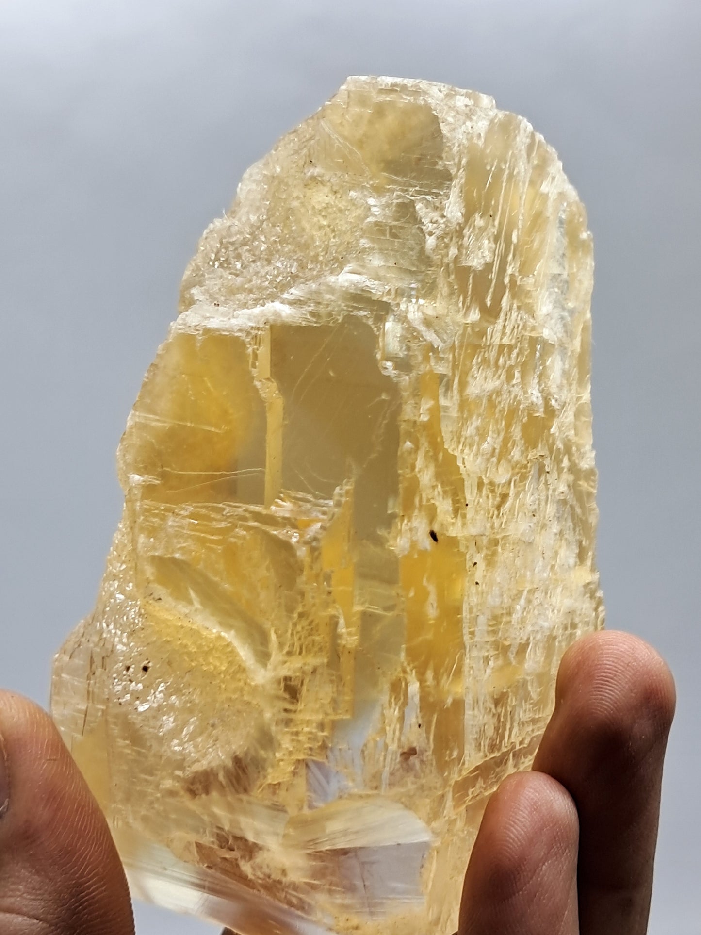 Honey Calcite w/ Okenite (India) Rough Crystal | Natural Stone | Mineral Specimen #CA18