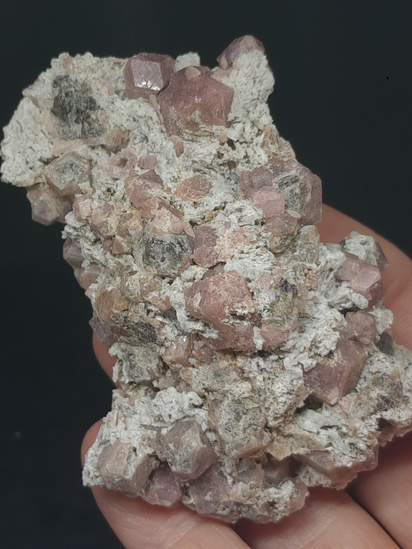 Grossular Garnet on Matrix (Mexico) Pink Garnet Cluster |Rough Crystal Stone | Mineral Specimen #GR21