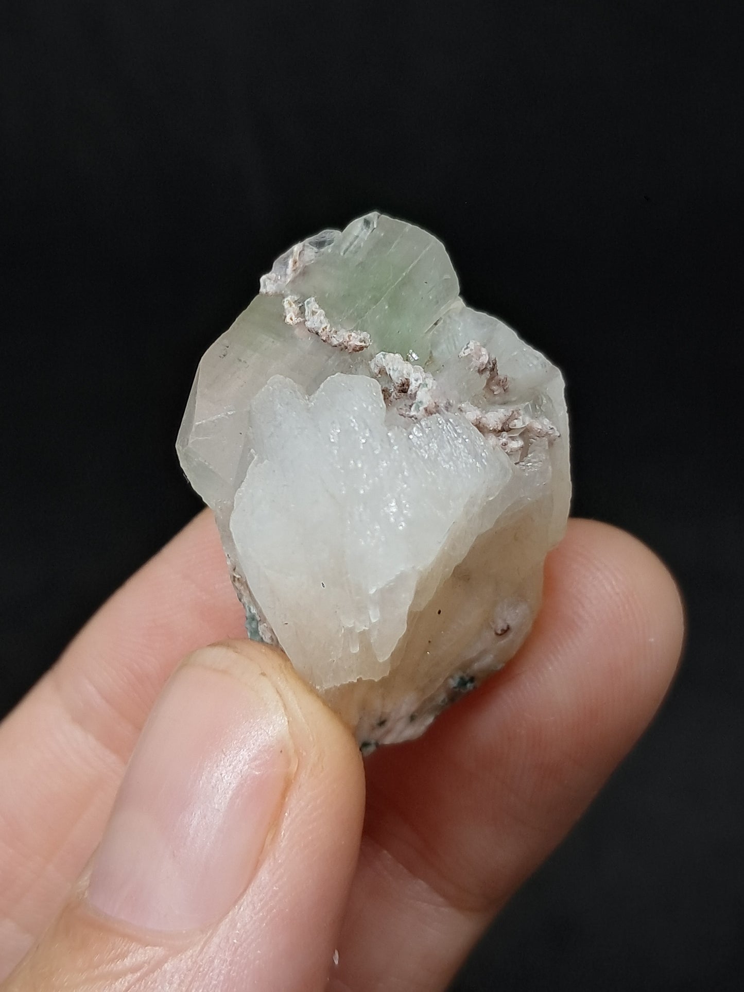 Green Apophyllite with Stilbite (Fluorapophyllite) (Ajanta) Natural Crystal | Mineral Specimen #GA38