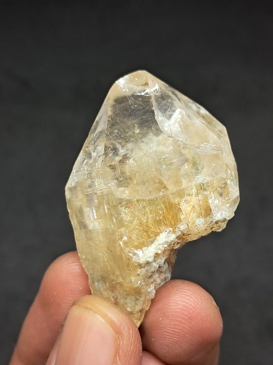 Himalayan Quartz w/ Golden Rutile and Chlorite (Himachal Pradesh) Self-healed |  Natural Crystal #CH60