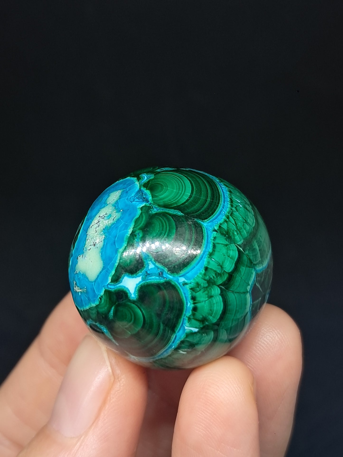Chrysocolla w/ Malachite Sphere | Good Quality Natural Stone