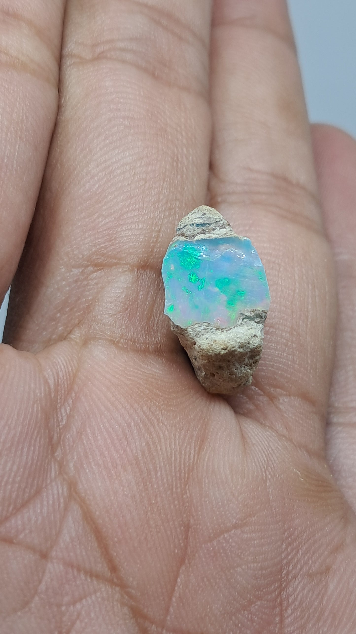 Natural Ethiopian Opal Rough | White Hydrophane Opal with Flashy Play of Colors #OP20