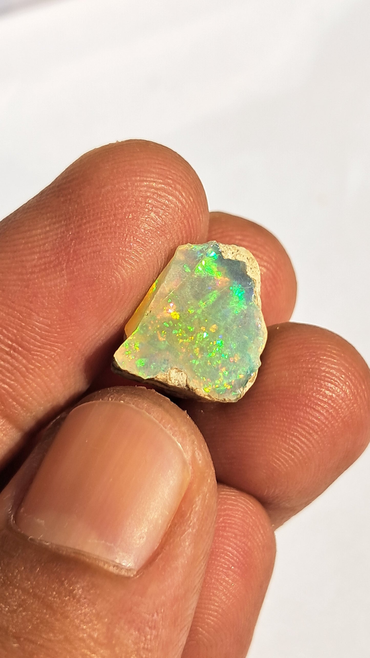 Natural Ethiopian Opal Rough | White Hydrophane Opal with Bright Play of Color #OP13