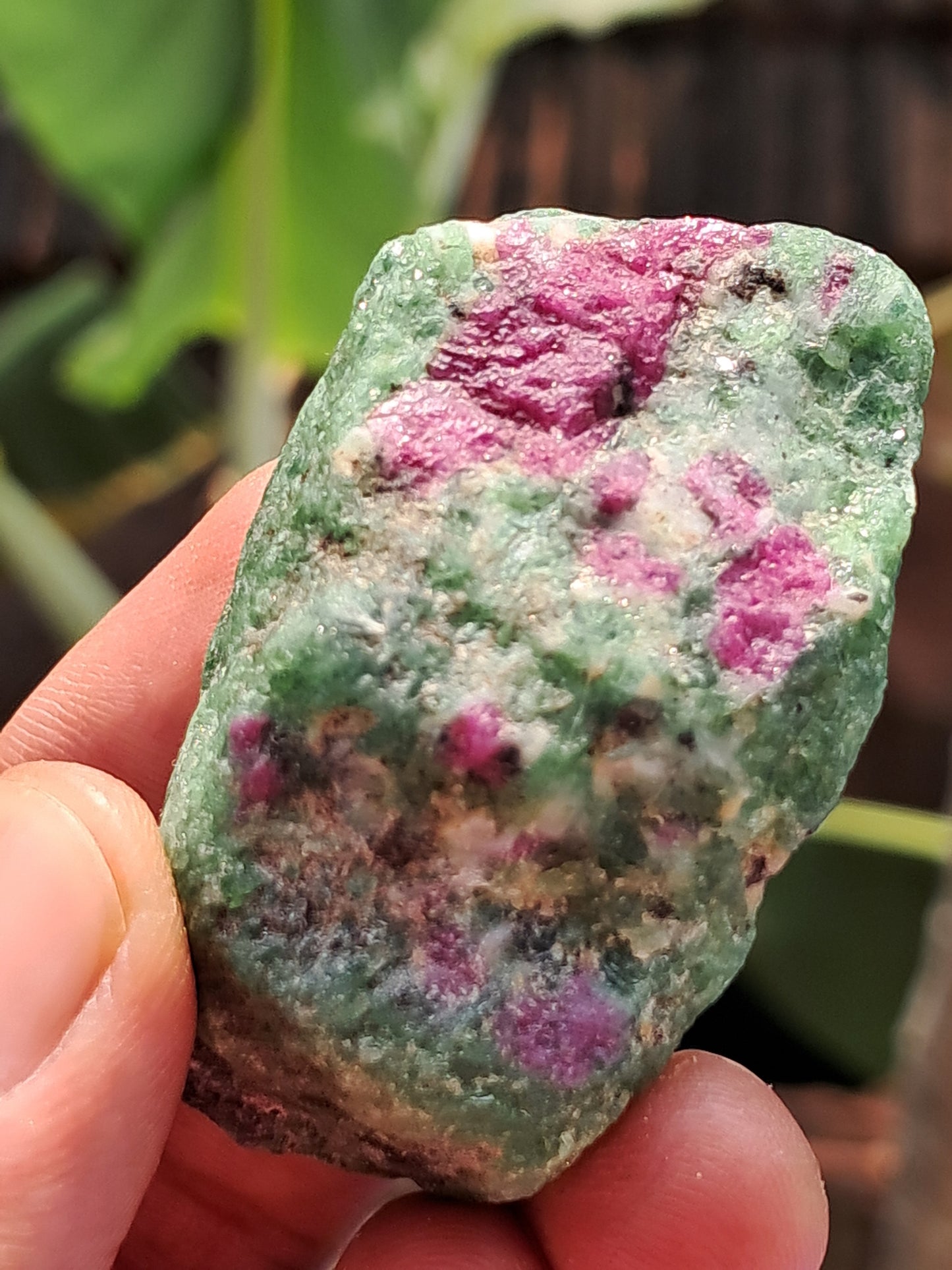 Ruby Zoisite w/ Hornblende (Tanzania) Rough Stone | Natural Specimen #RZ7