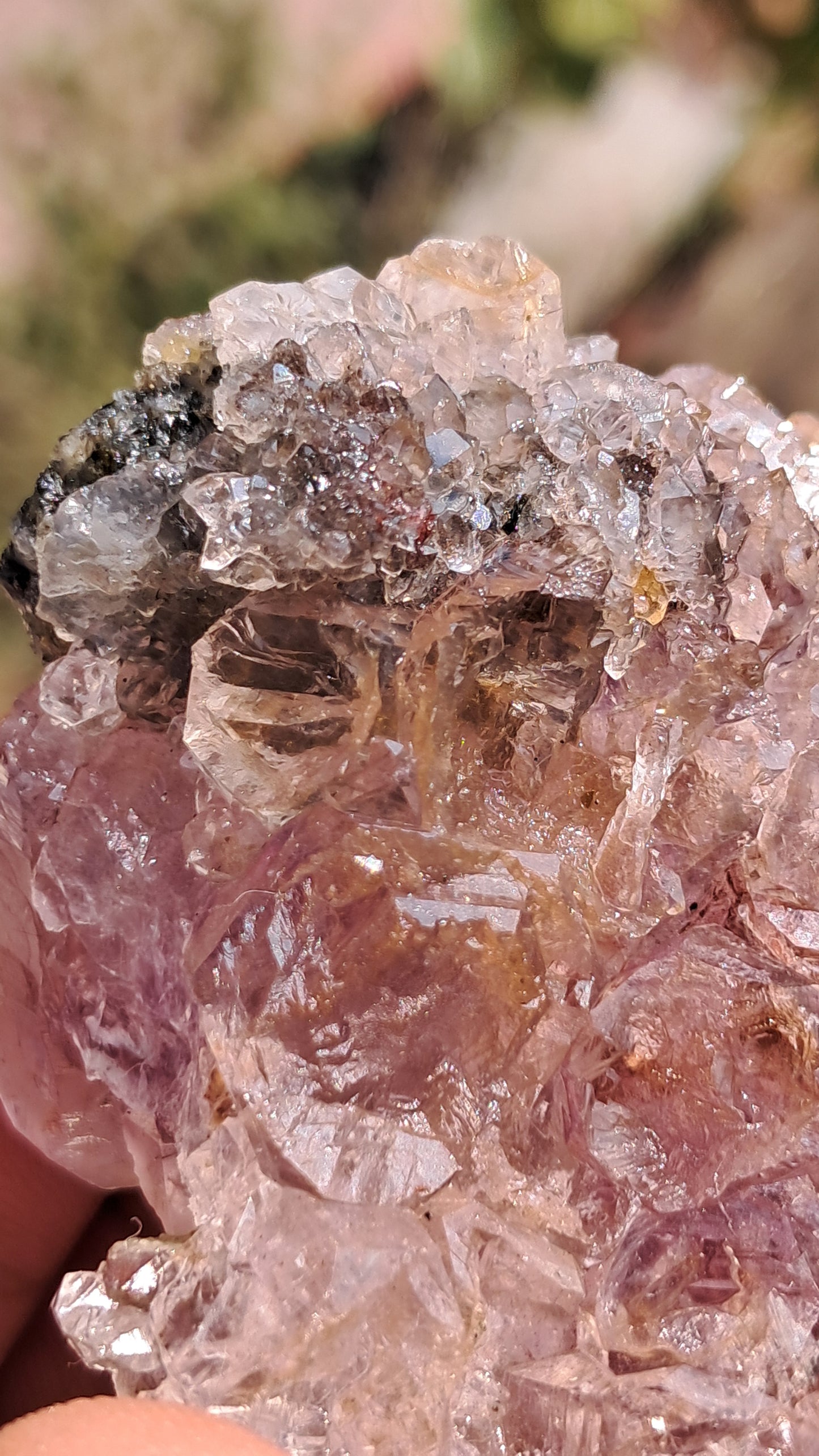 Amethyst Scepter Flower from Karur | Honeycomb Terminations | "Super Seven" inclusions | Mineral Specimen #KA185