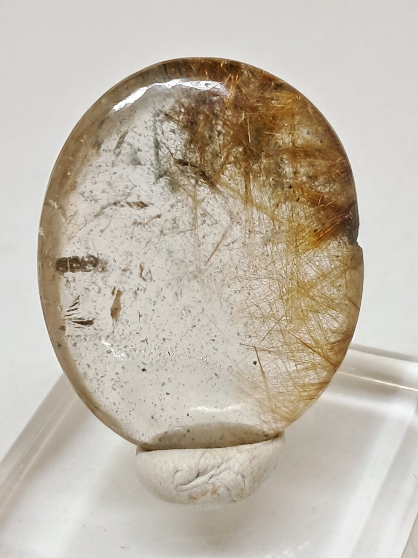 Piedra de palma de cuarzo rutilado | Piedra pulida | Cristal natural #CH43