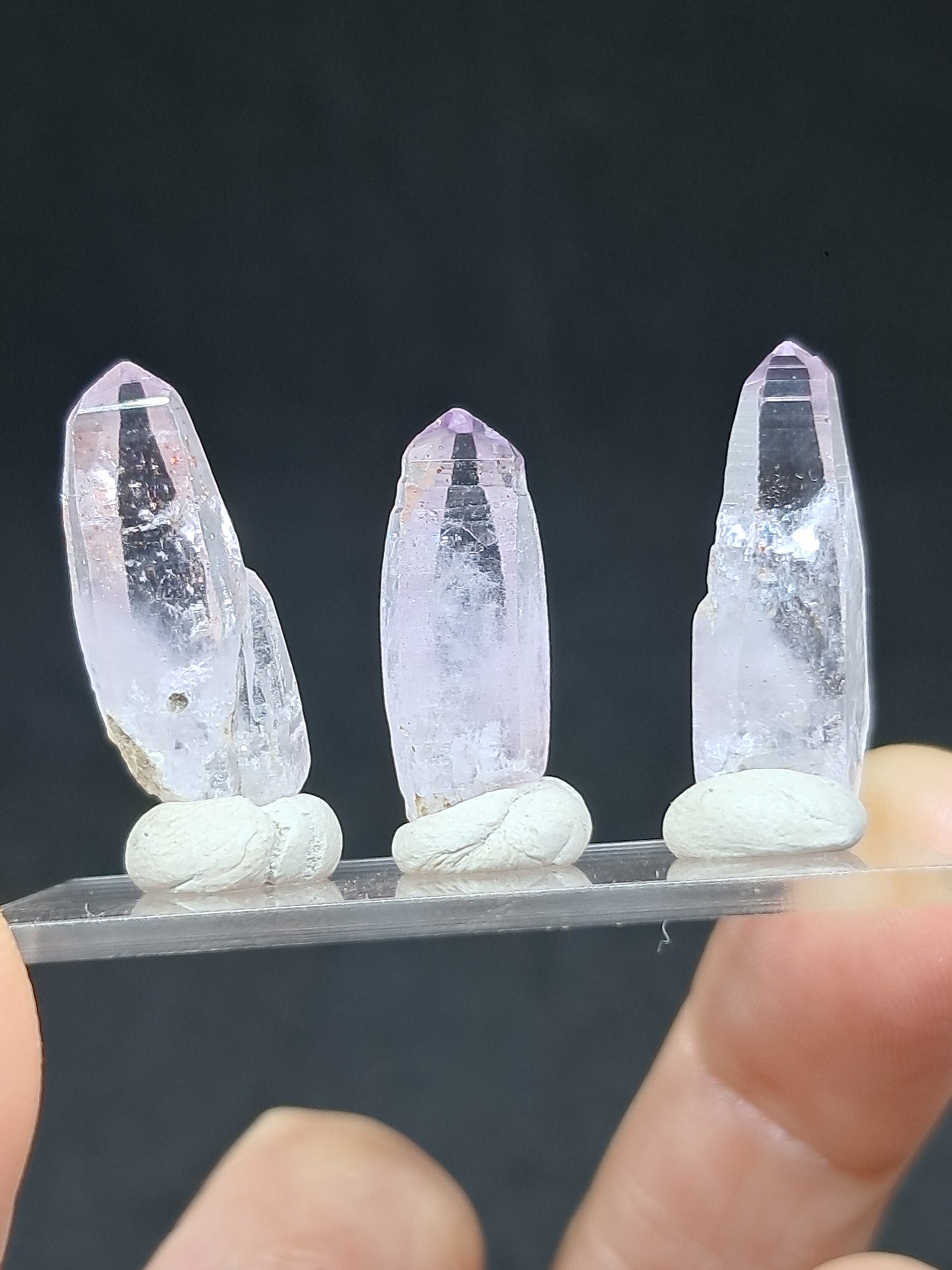 Set of 3 Veracruz Amethyst Crystals (Mexico) | Natural Points | Mineral Specimen #VA36