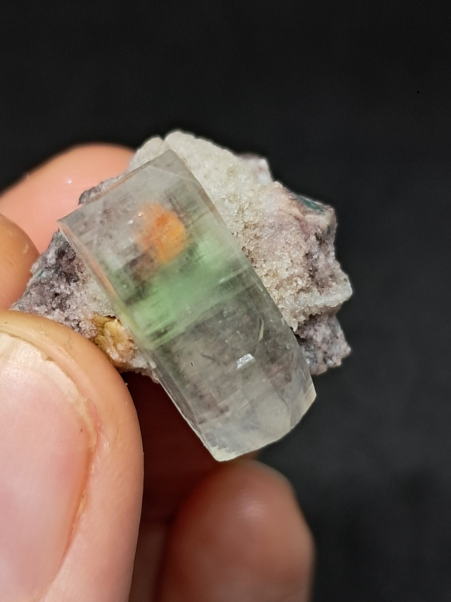 Apofilita verde con estibita (Fluorapofilita) (Ajanta) Cristal natural | Muestra de mineral #GA33