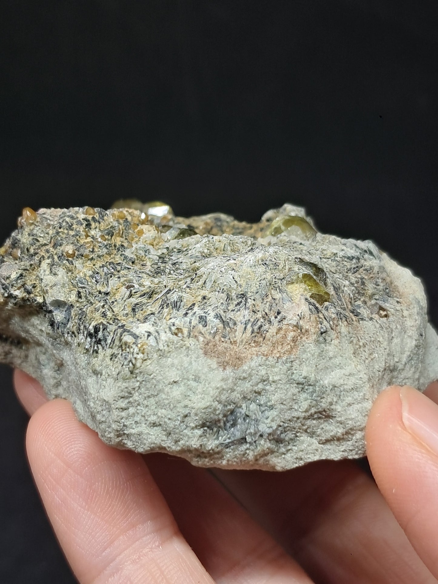 Green Garnet w/ Aegirine (Acmite) on Matrix (Mexico) Andradite Garnet Cluster |Rough Crystal Stone | Mineral Specimen #GR32
