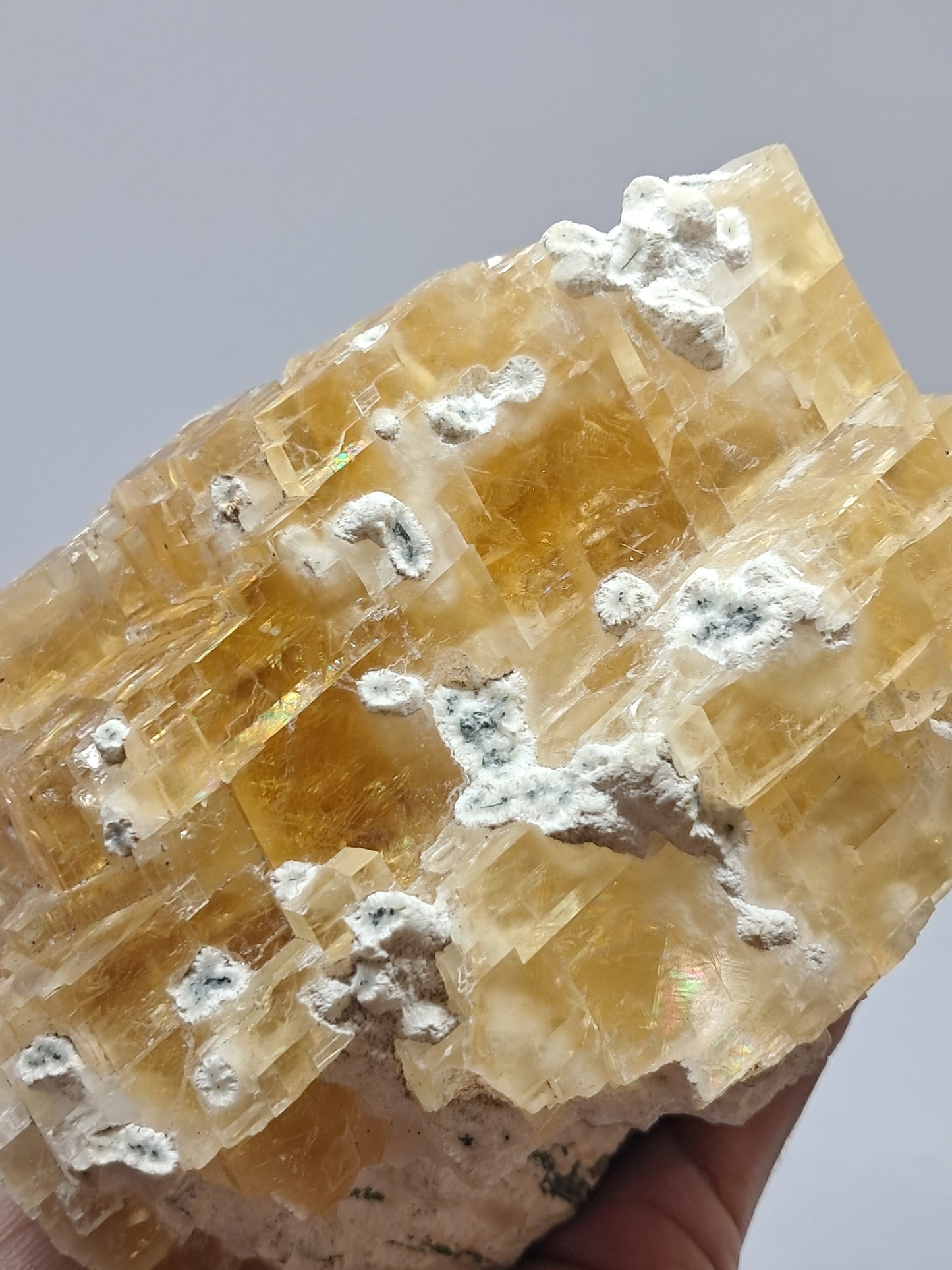 Honey Calcite w/ Okenite (India) Rough Crystal | Natural Stone | Mineral Specimen #CA20